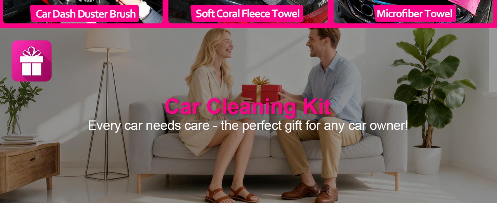17pcs Pink Car Detailing Cleaning Kit for Women, Professional Auto Wash Set for Cars, SUVs & Trucks detail 5