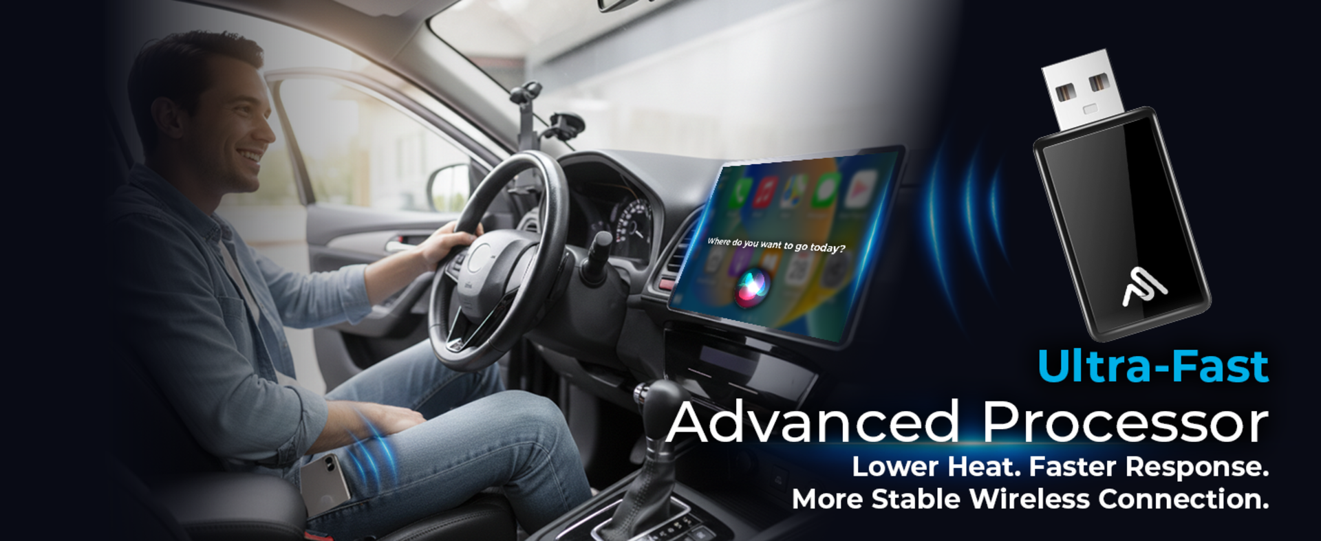 2-in-1 Wireless CarPlay and Android Auto Adapter with Ultra-Speed Chip and Bluetooth 5.3 detail 3