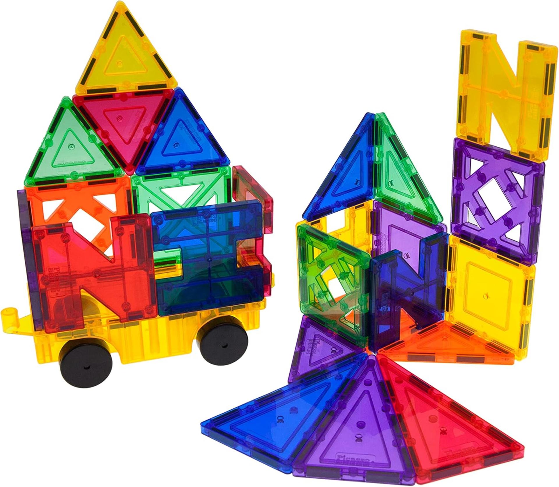3D Magnetic Building Blocks Set - 26 Piece STEM Educational Stacking Tiles for Kids