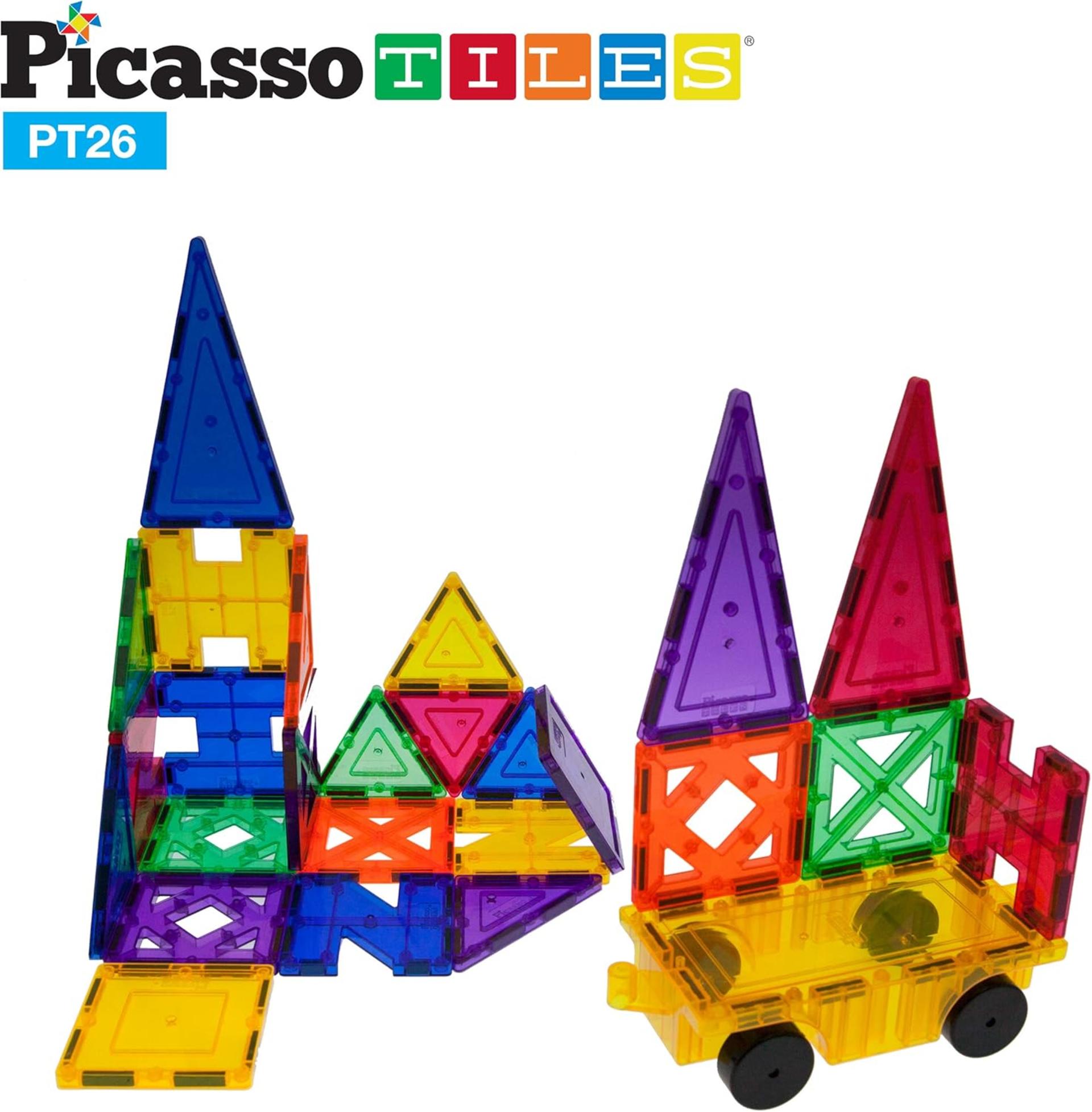 3D Magnetic Building Blocks Inspirational Kit - 26 Piece Clear STEM Stacking Set - 4
