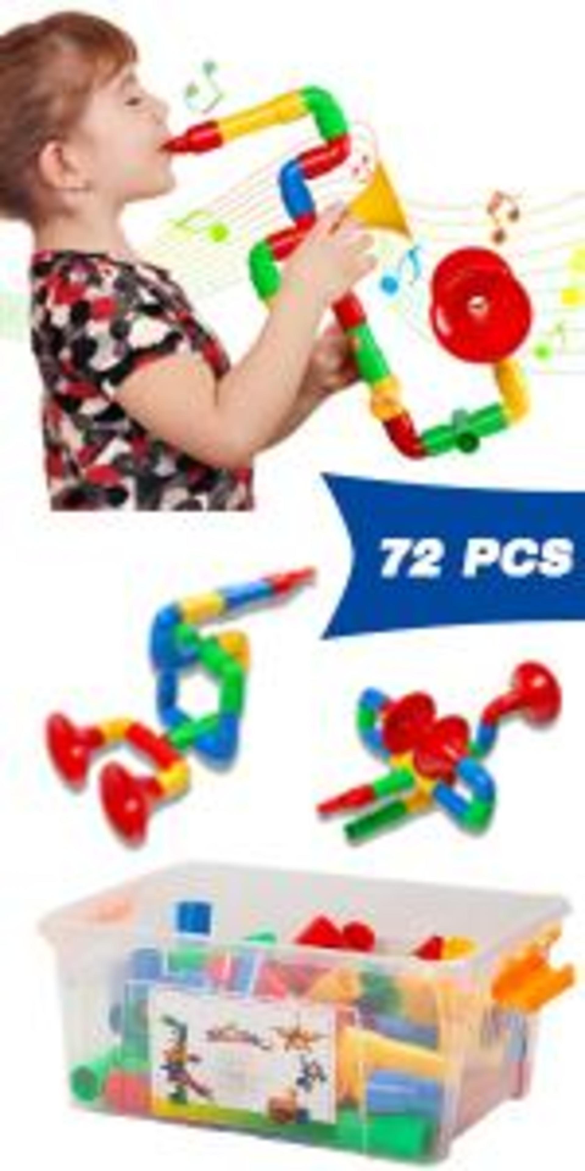 STEM Learning Toy Tubular Pipes & Spouts 64 Piece Building Set for Kids Ages 3+ detail 12