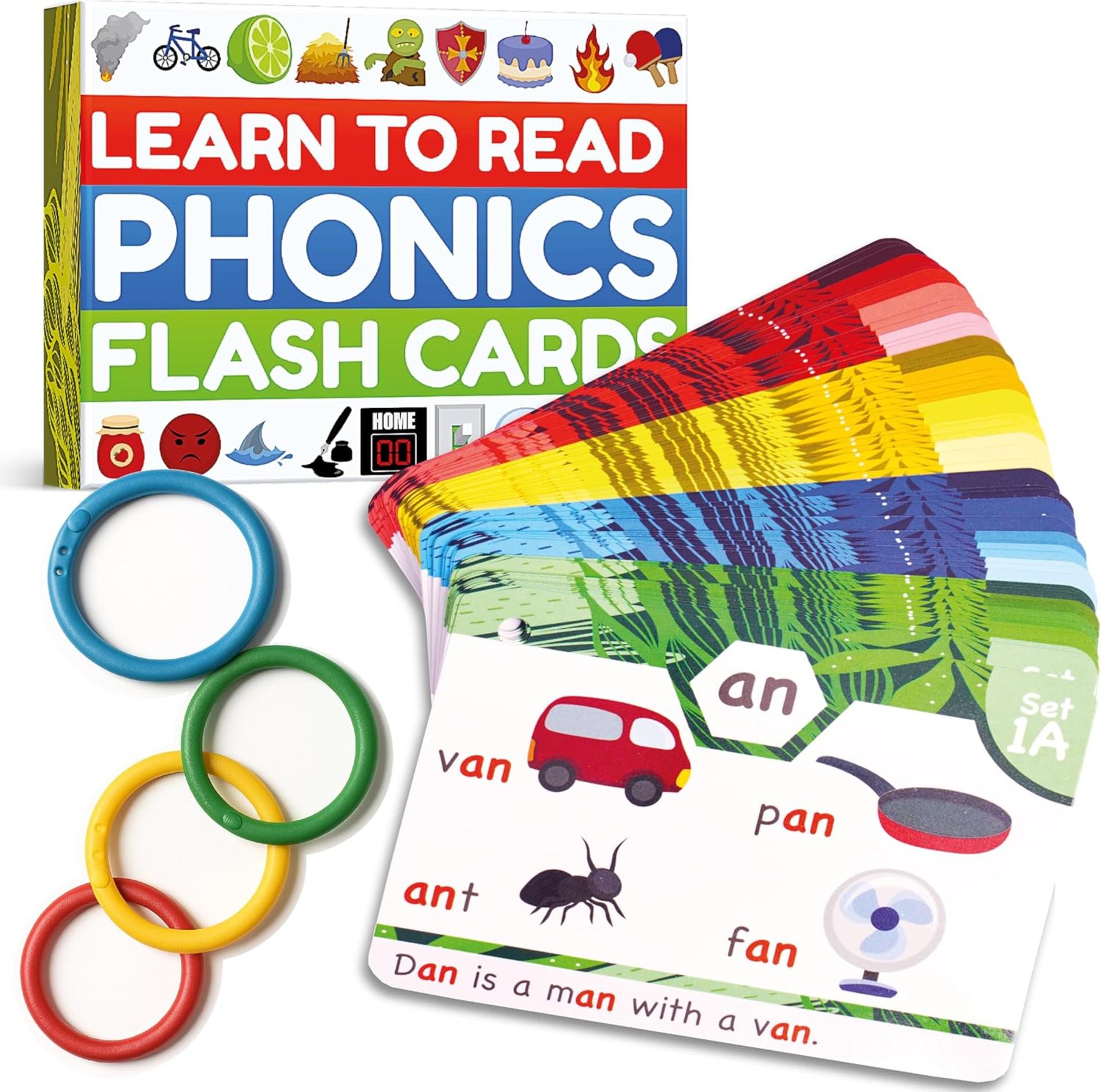 Phonics Flash Cards for Kids - Learn to Read in 20 Stages for Kindergarten to 2nd Grade