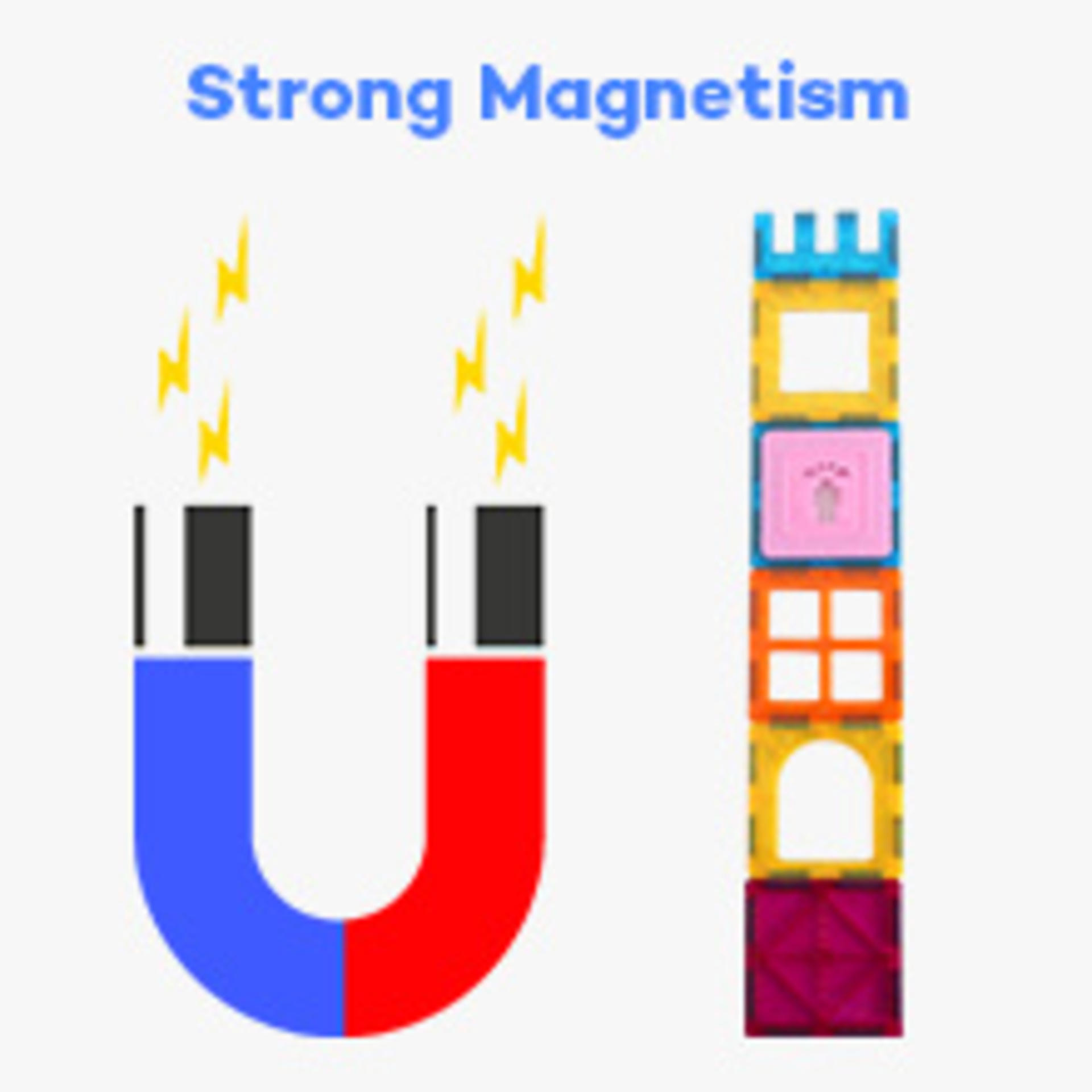 134PCS Magnetic Building Tiles Set - 3D STEM Stacking Blocks with 2 Cars for Kids detail 10