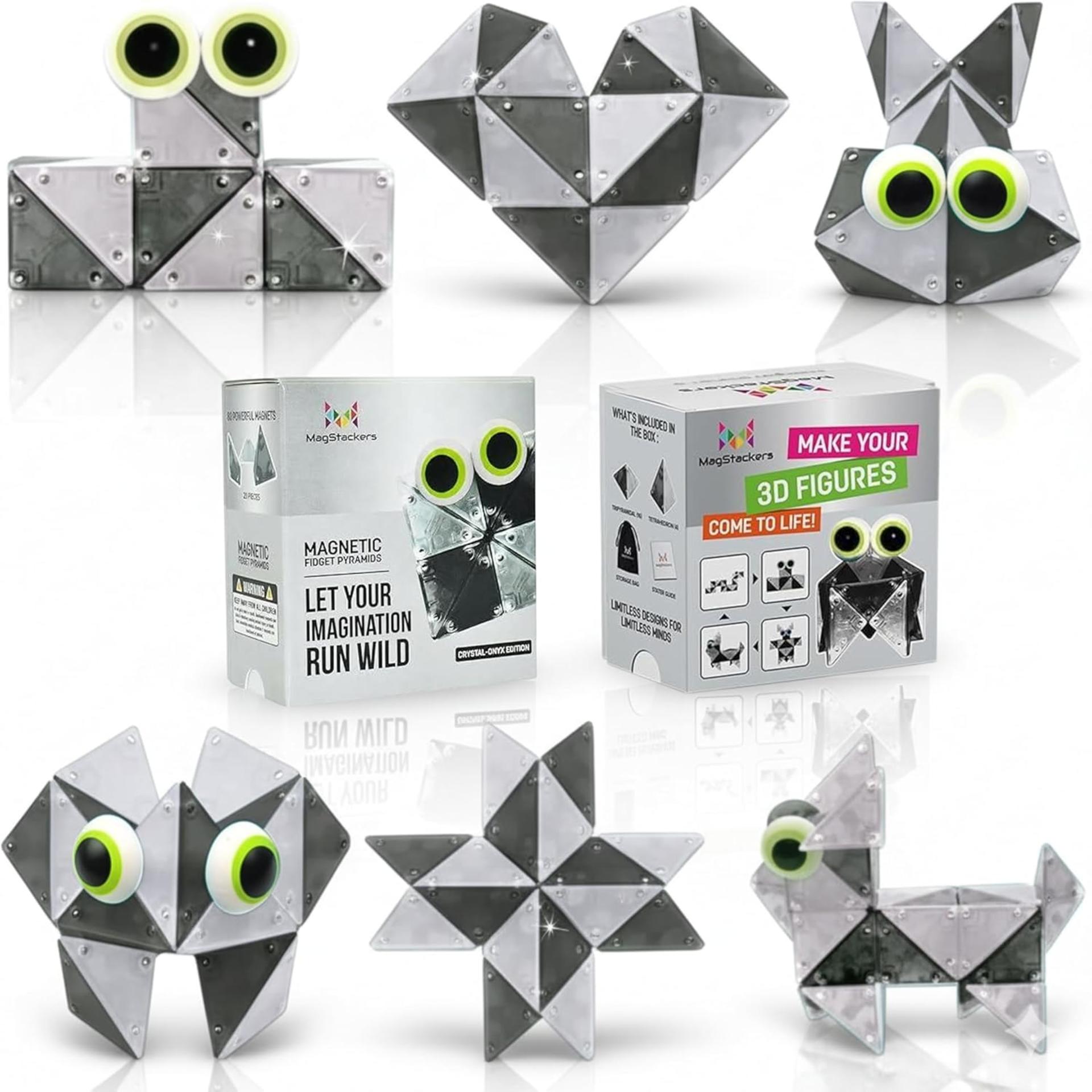 22-Piece Magnetic Fidget Blocks Set - STEM Building Toy for Kids 5+