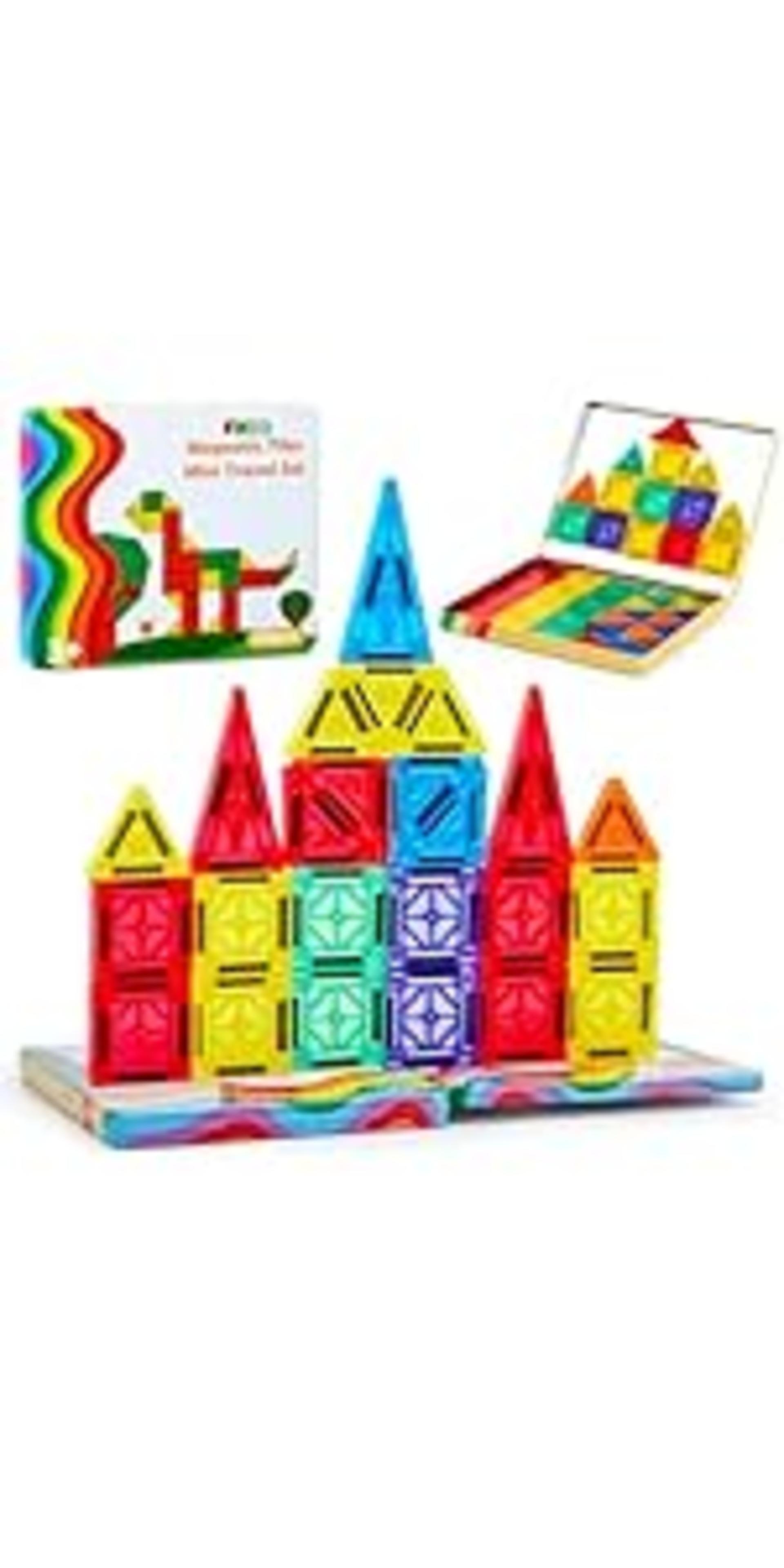 100PCS Magnetic Tiles Building Blocks, STEM Magnets Construction Toy Set for Kids detail 10