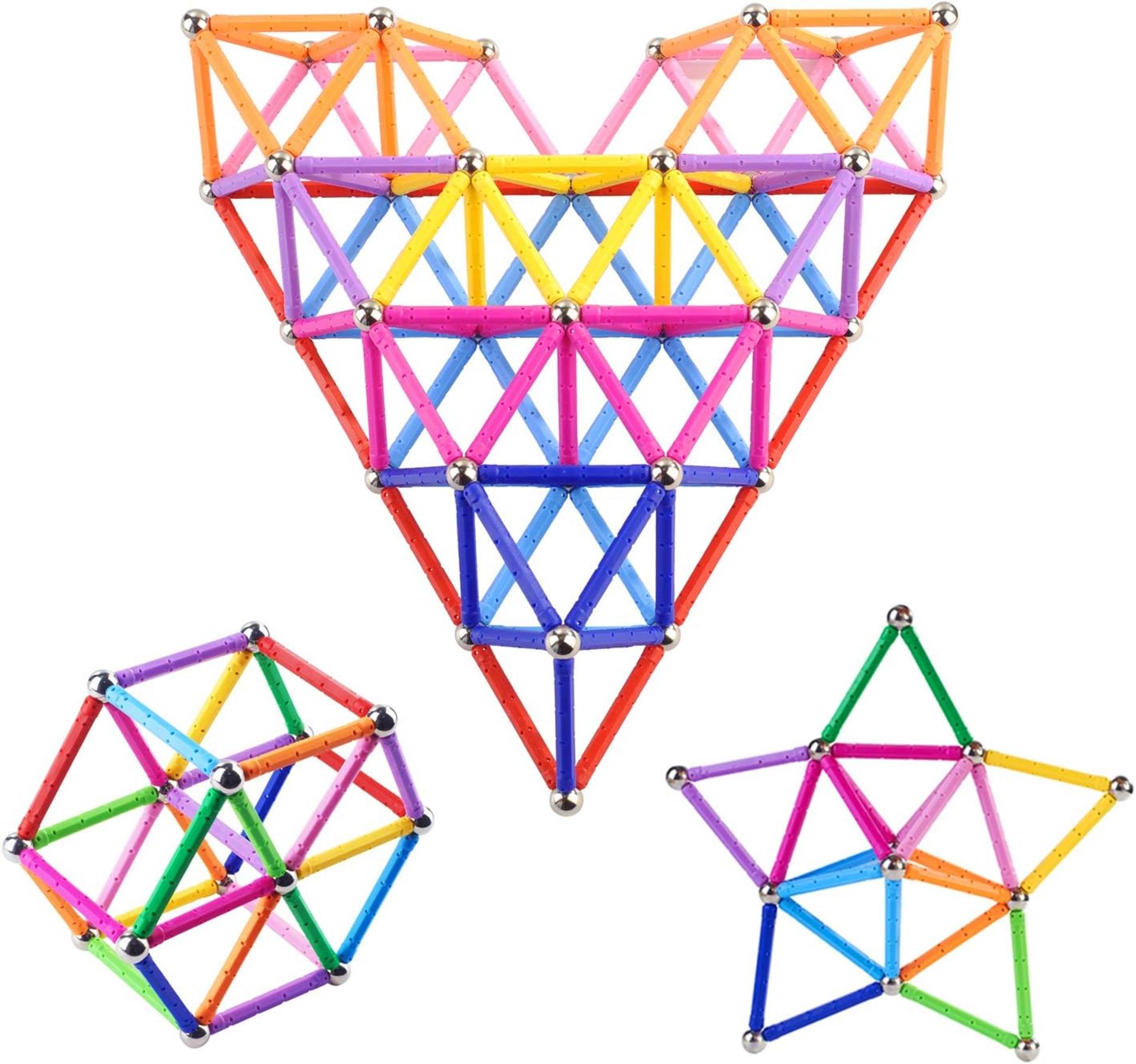 150Pcs Magnetic Building Sticks and Balls Set, STEM Educational 3D Construction Toys for Kids - 4