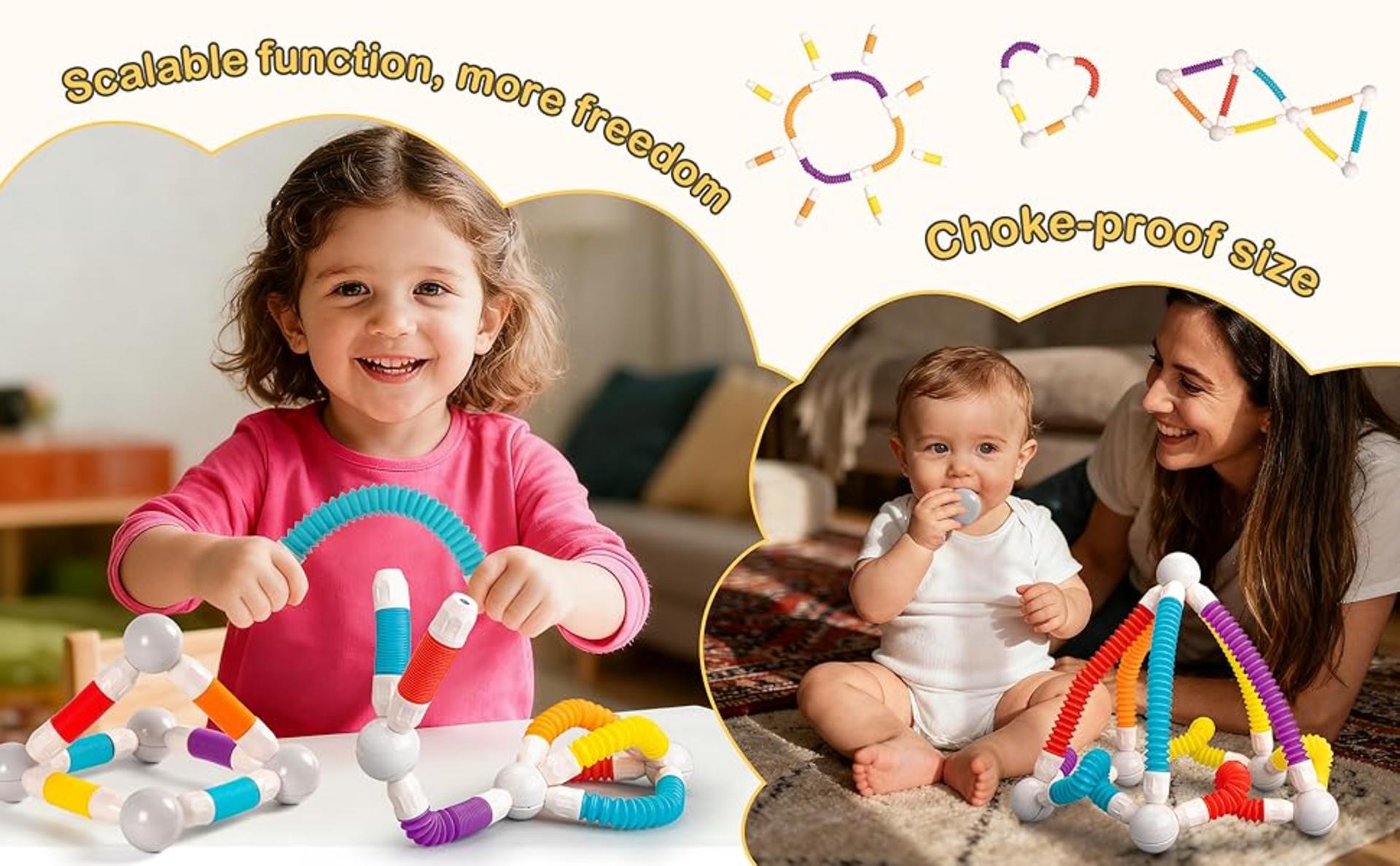 48PCS Retractable Magnetic Sticks Building Toy Set - Flexible Rods & Balls for Kids 3+ detail 3