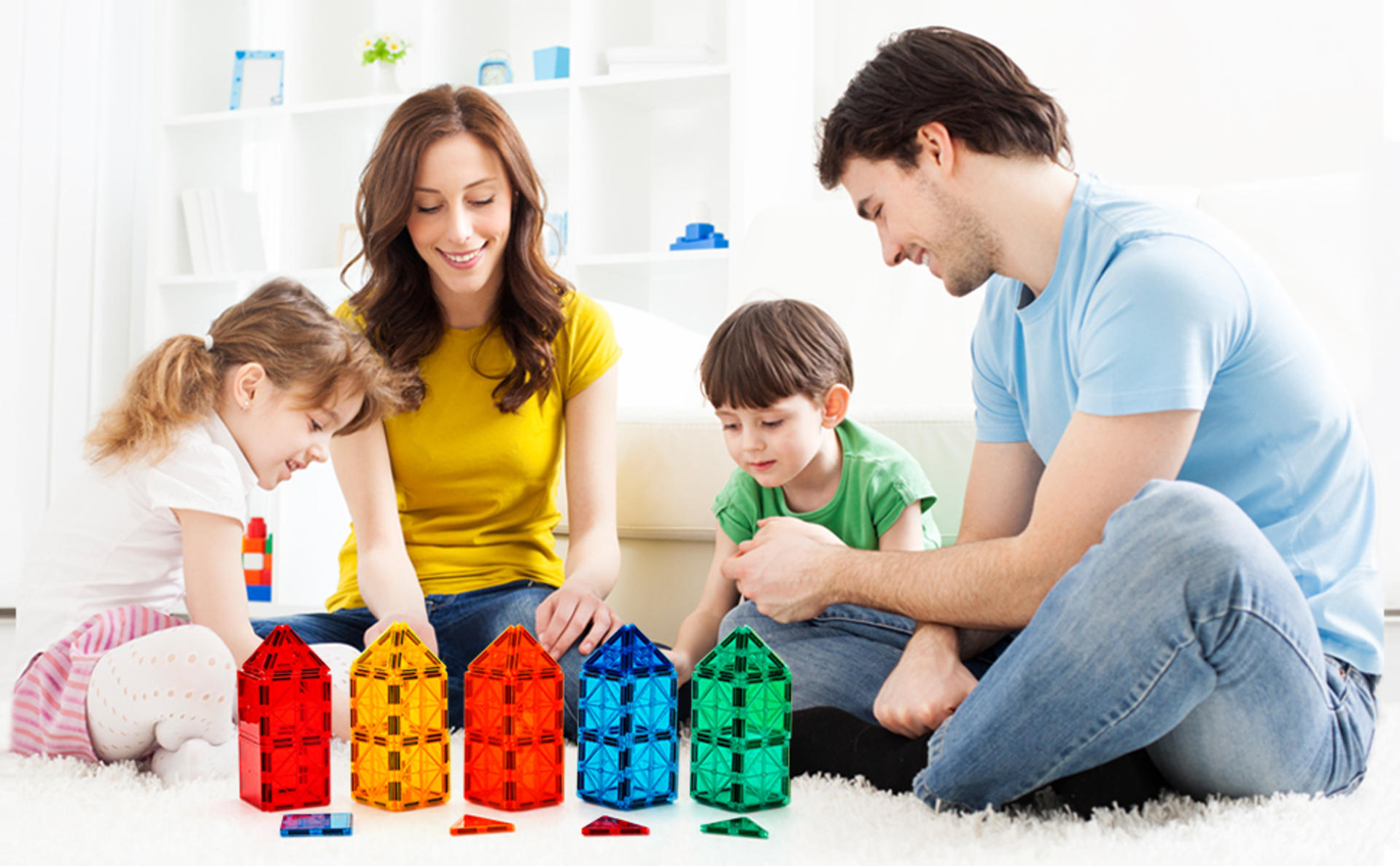 110PCS Magnetic Tiles Building Set, STEM Construction Blocks for Kids, Montessori Learning Toys detail 4