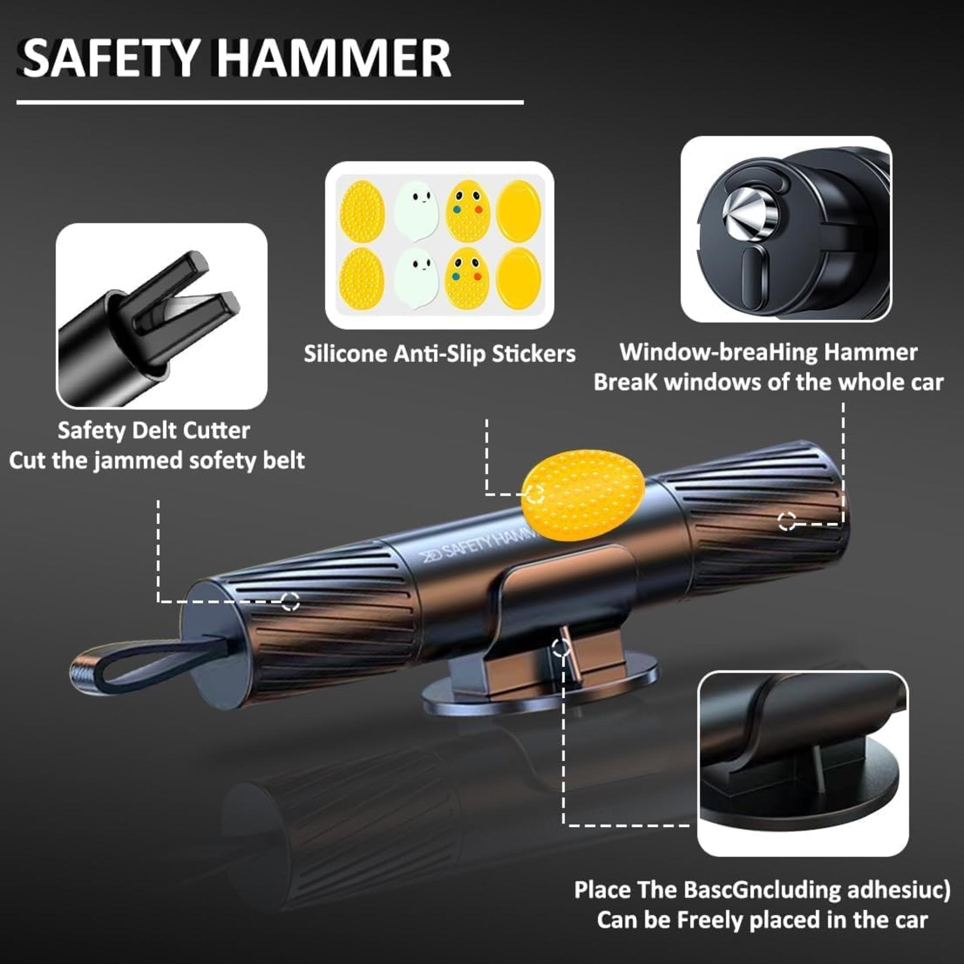 2-in-1 Car Safety Hammer Glass Breaker and Seatbelt Cutter with Anti-Slip Grip (2PCS) - 6