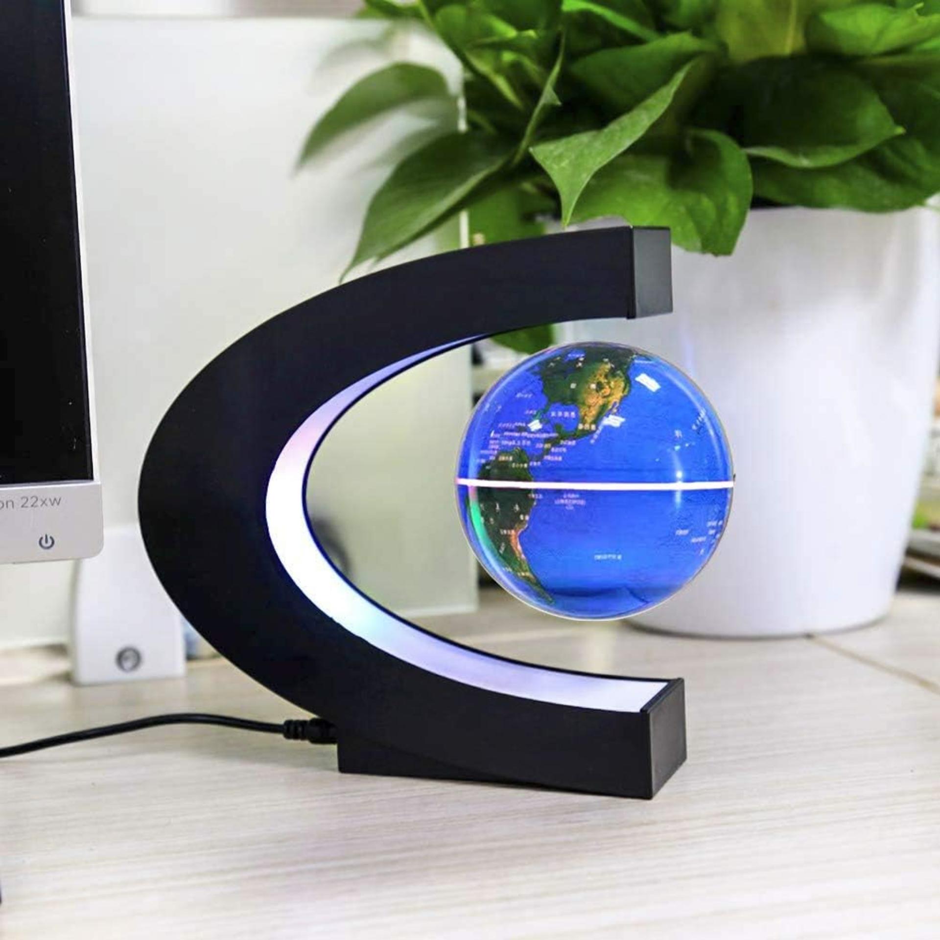 Magnetic Levitating Globe with LED Light - Floating World Map for Desk Decor and STEM Learning - 2