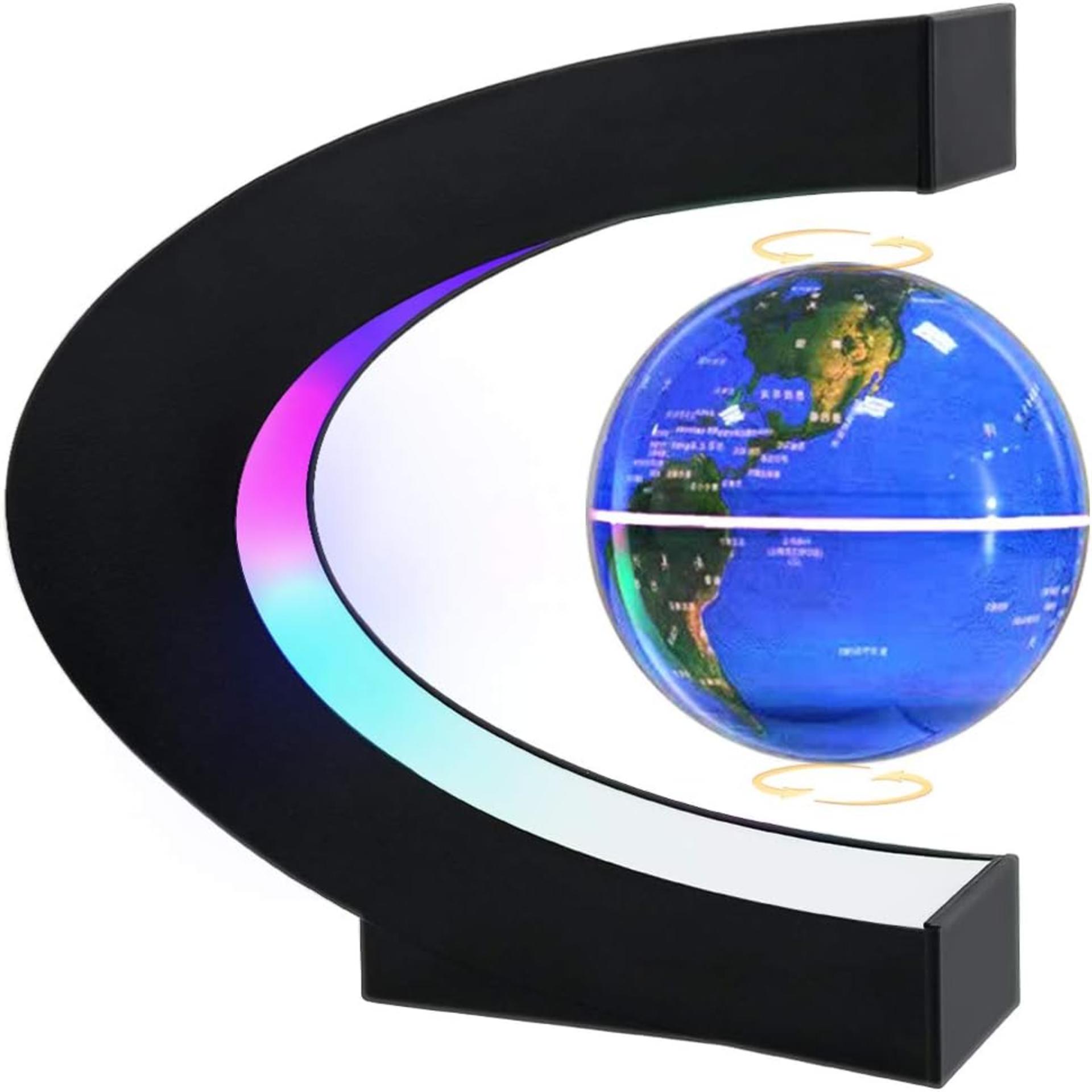 Magnetic Levitating Globe with LED Light - Floating World Map for Desk Decor and STEM Learning - 1