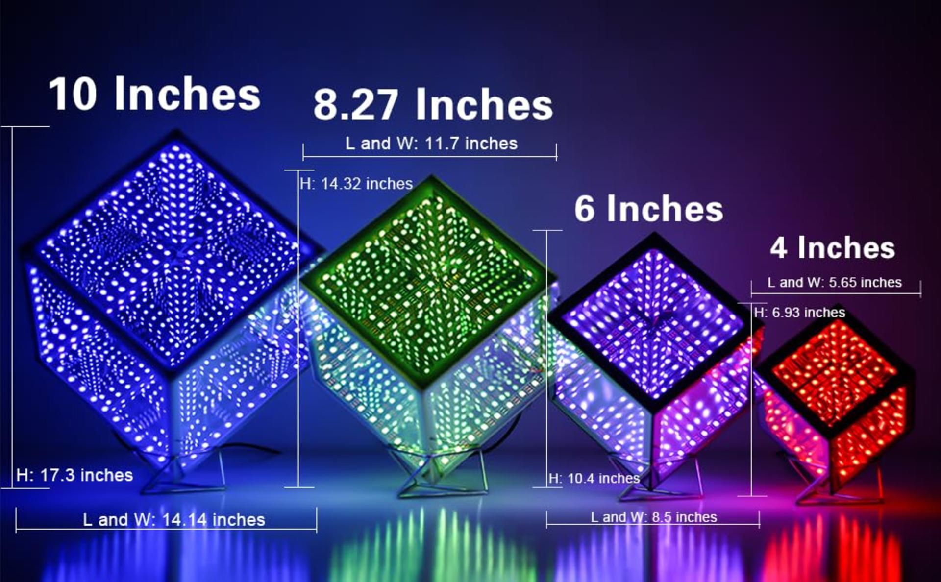 Infinity Mirror Hyper Cube Table Lamp, Music-Sync APP-Controlled RGB Ambient Night Light detail 6
