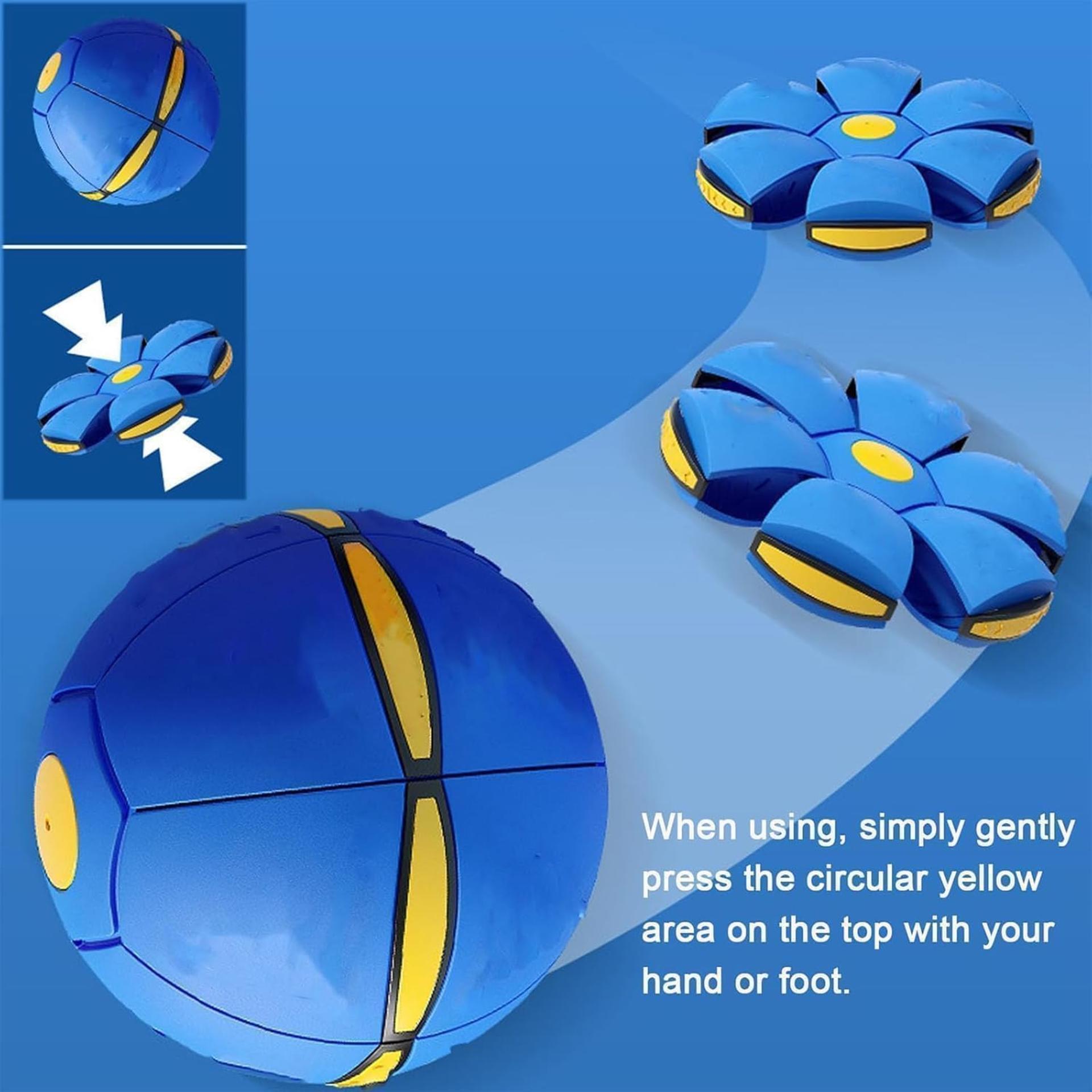 Magic Transforming Flying Saucer Ball with 6 LED Lights - Dual Form Bouncing Toy for Kids - 4