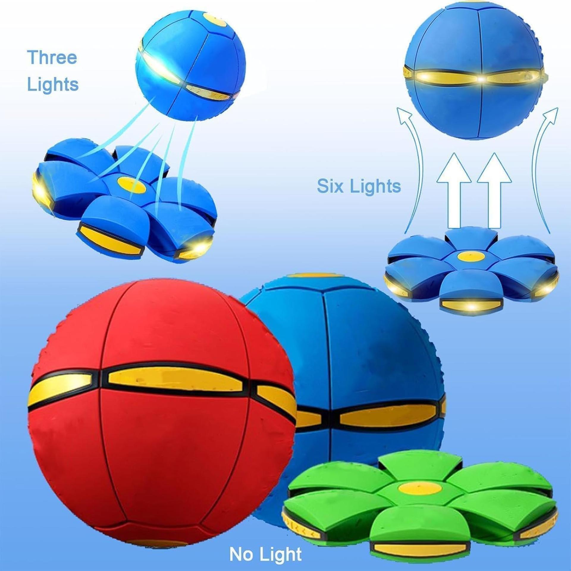Magic Transforming Flying Saucer Ball with 6 LED Lights - Dual Form Bouncing Toy for Kids - 6