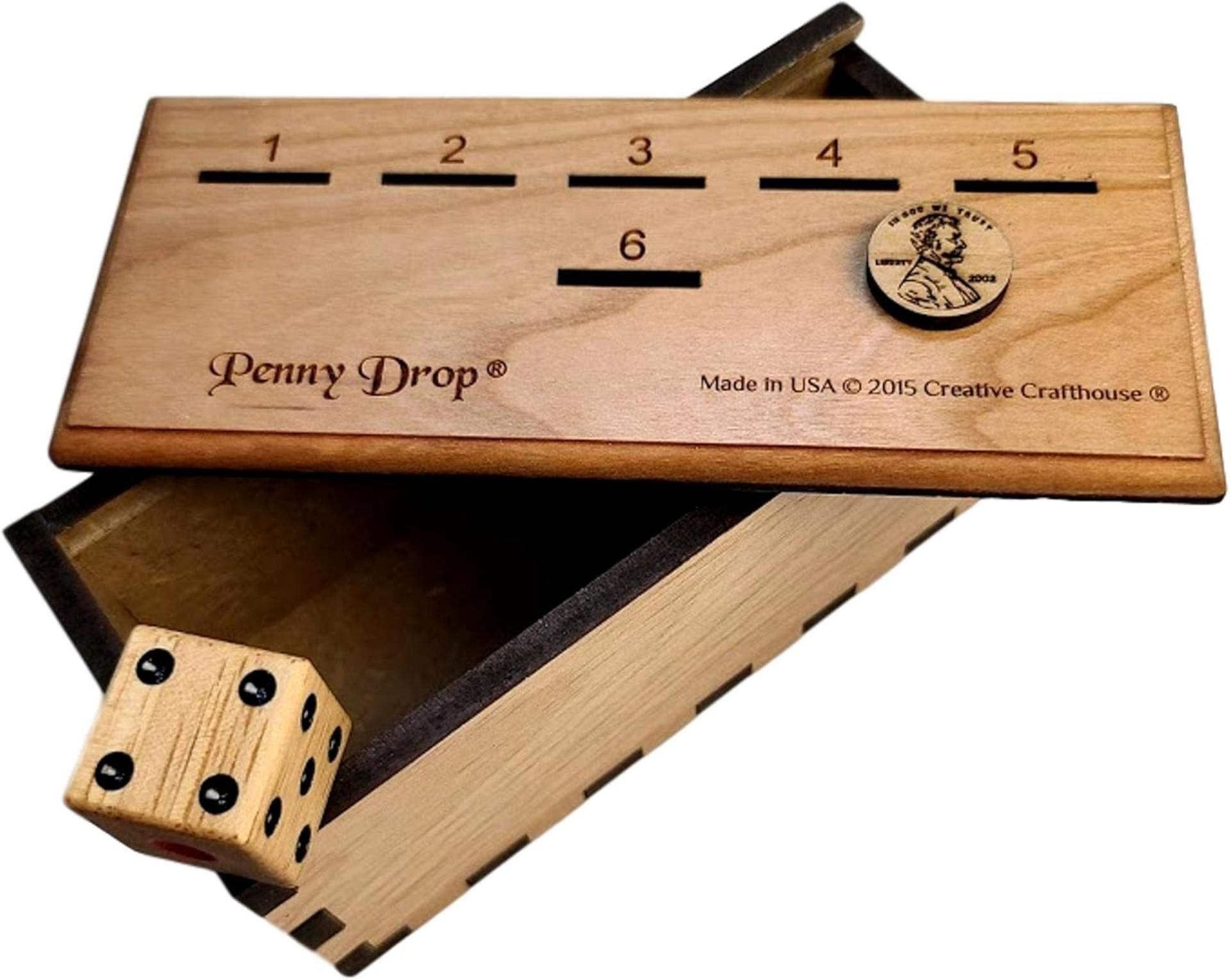 Penny Drop Game Premium Version - Handmade Wooden Dice Game for Family Fun - 2