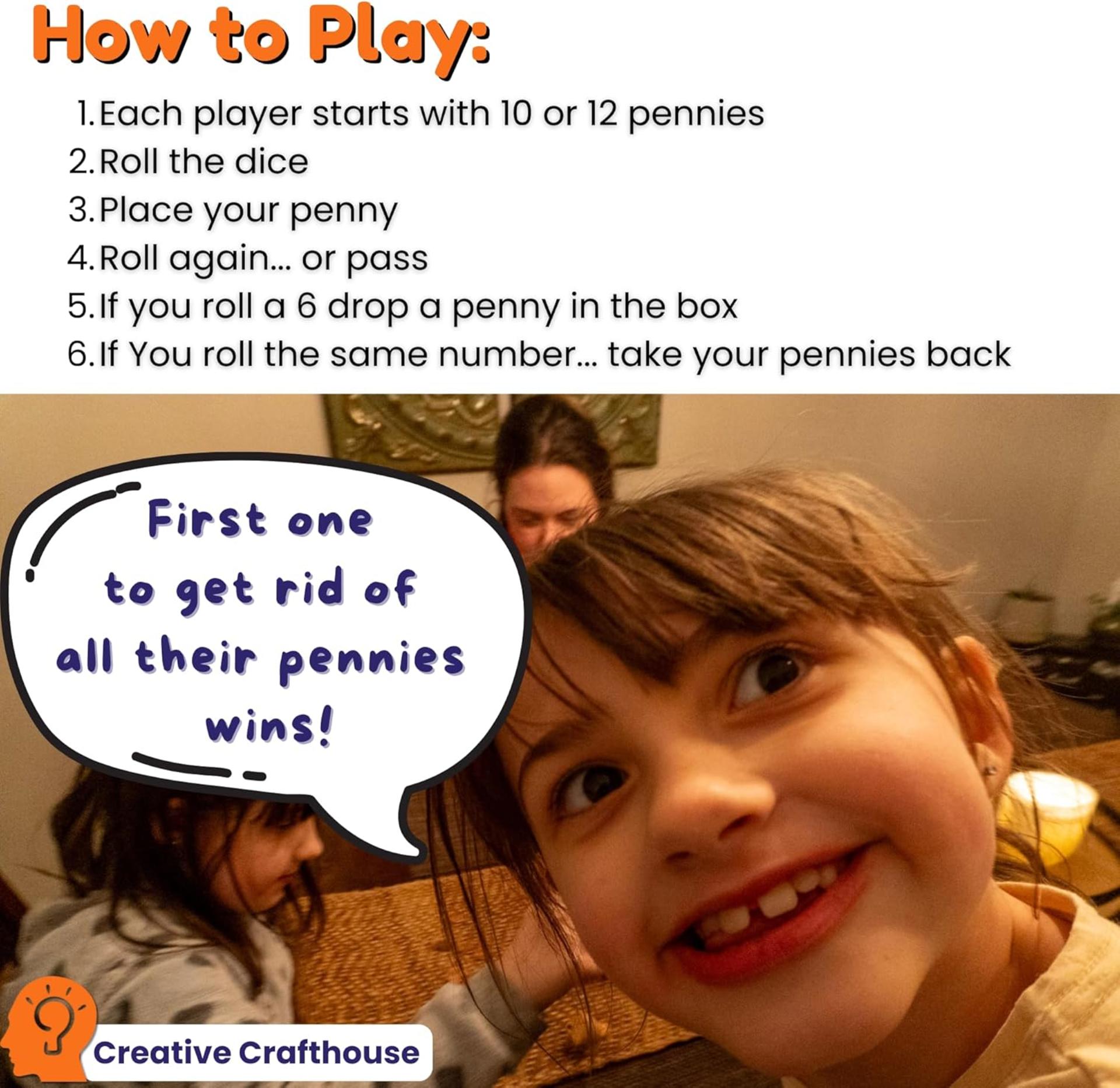 Penny Drop Game Premium Version - Handmade Wooden Dice Game for Family Fun - 6