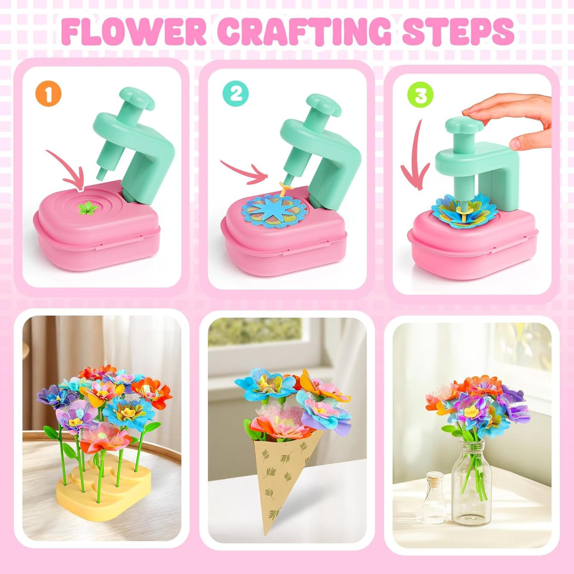 DIY Flower Bouquet Craft Kit - Creative Arts and Crafts for Girls Ages 4-12 - 3