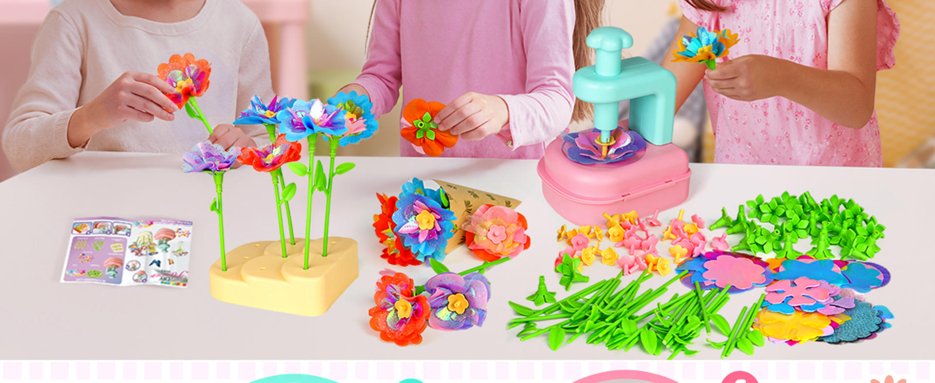 DIY Flower Bouquet Craft Kit - Creative Arts and Crafts for Girls Ages 4-12 detail 3