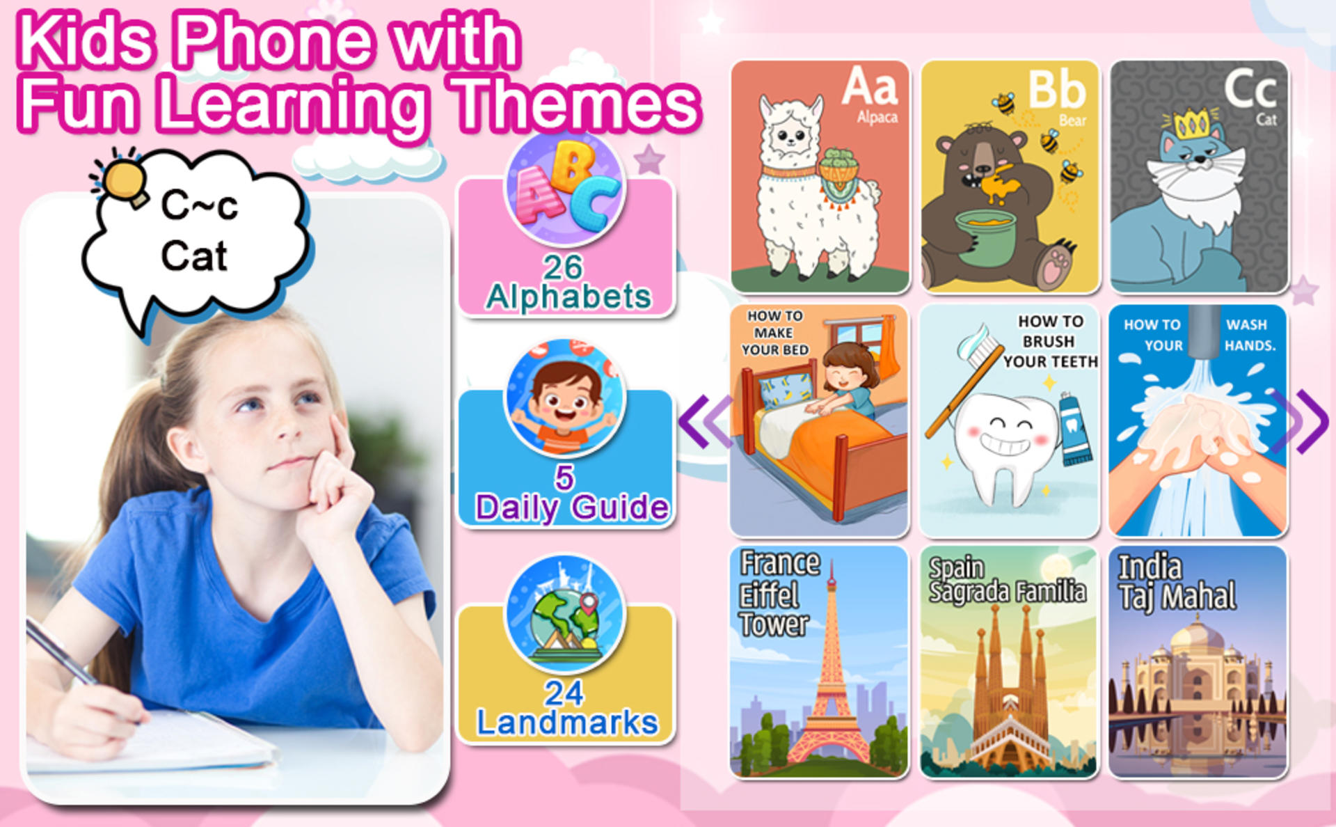 Kids Smart Phone with Dual Camera, 2.8" Touchscreen Learning Toy for Girls and Boys Age 3-10 detail 5
