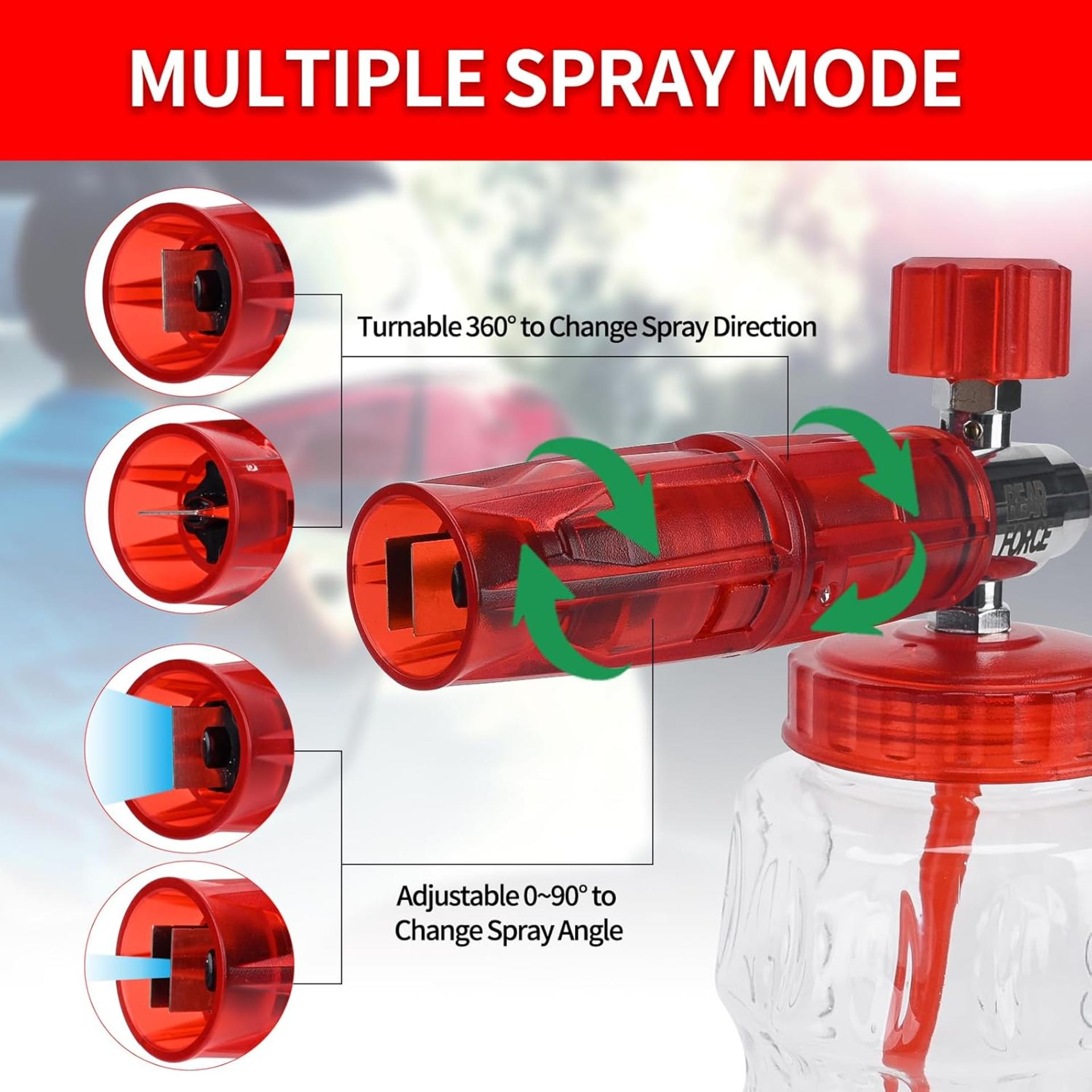 Pressure Washer Short Spray Gun with Foam Cannon, M22-14mm & 3/8'' Swivel, 5 Nozzle Tips - 6