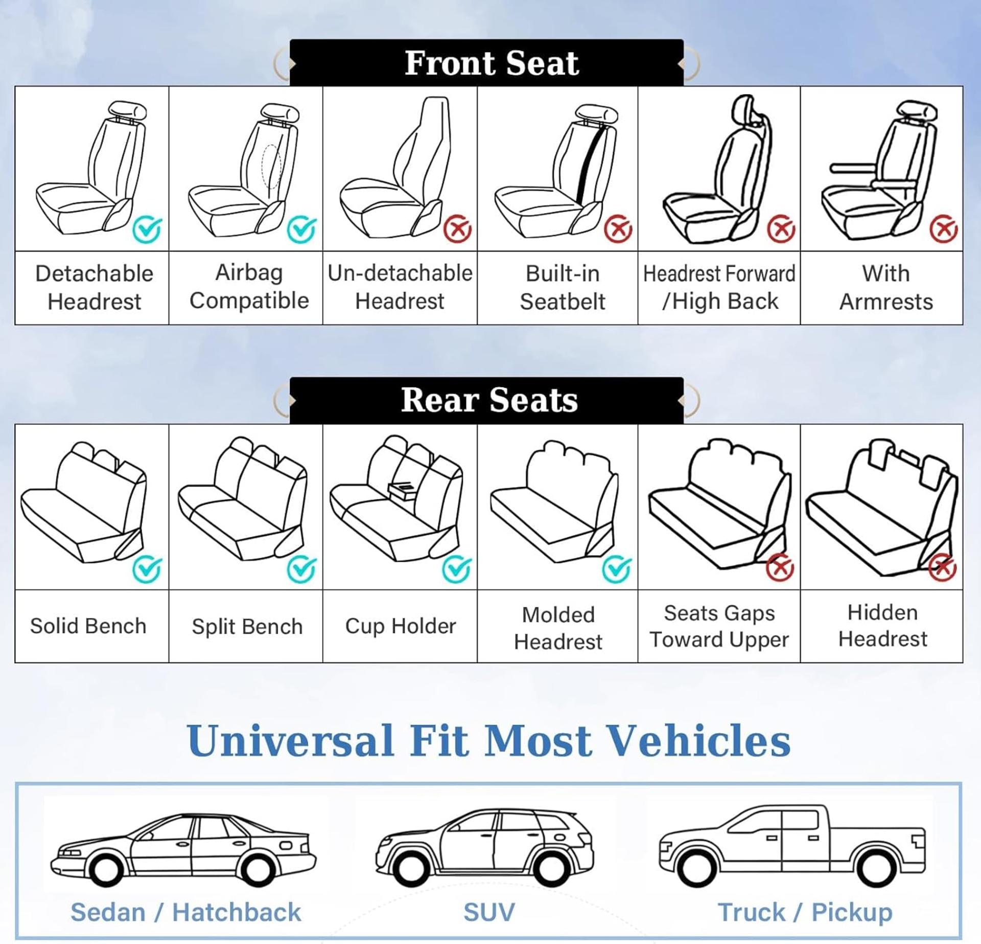 Nappa Leather Car Seat Covers Front Seats, Waterproof Universal Fit with Lumbar Support (Black & Pink) - 8