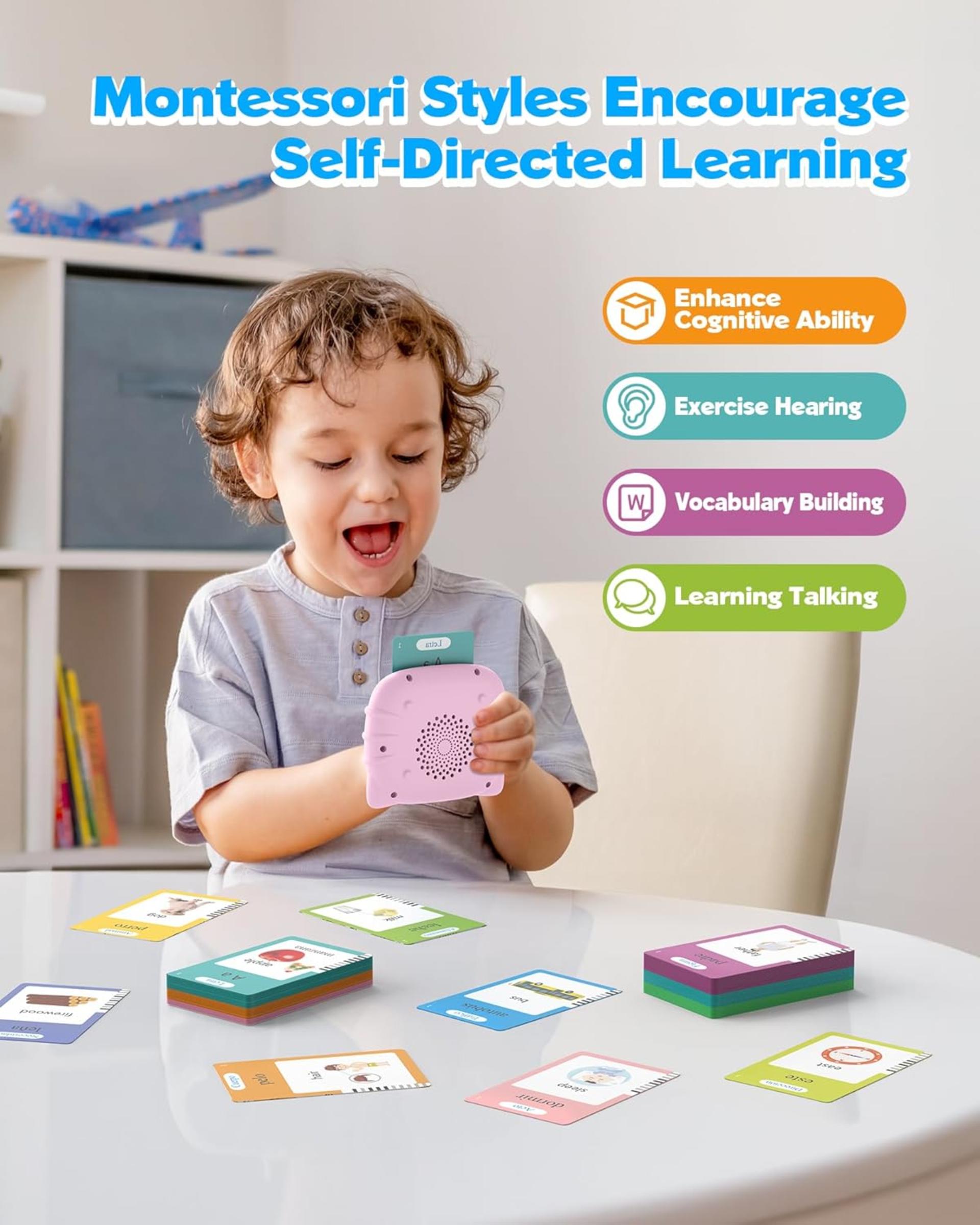 Bilingual Spanish and English Talking Flash Cards, 510 Words Speech Therapy Tool - 3