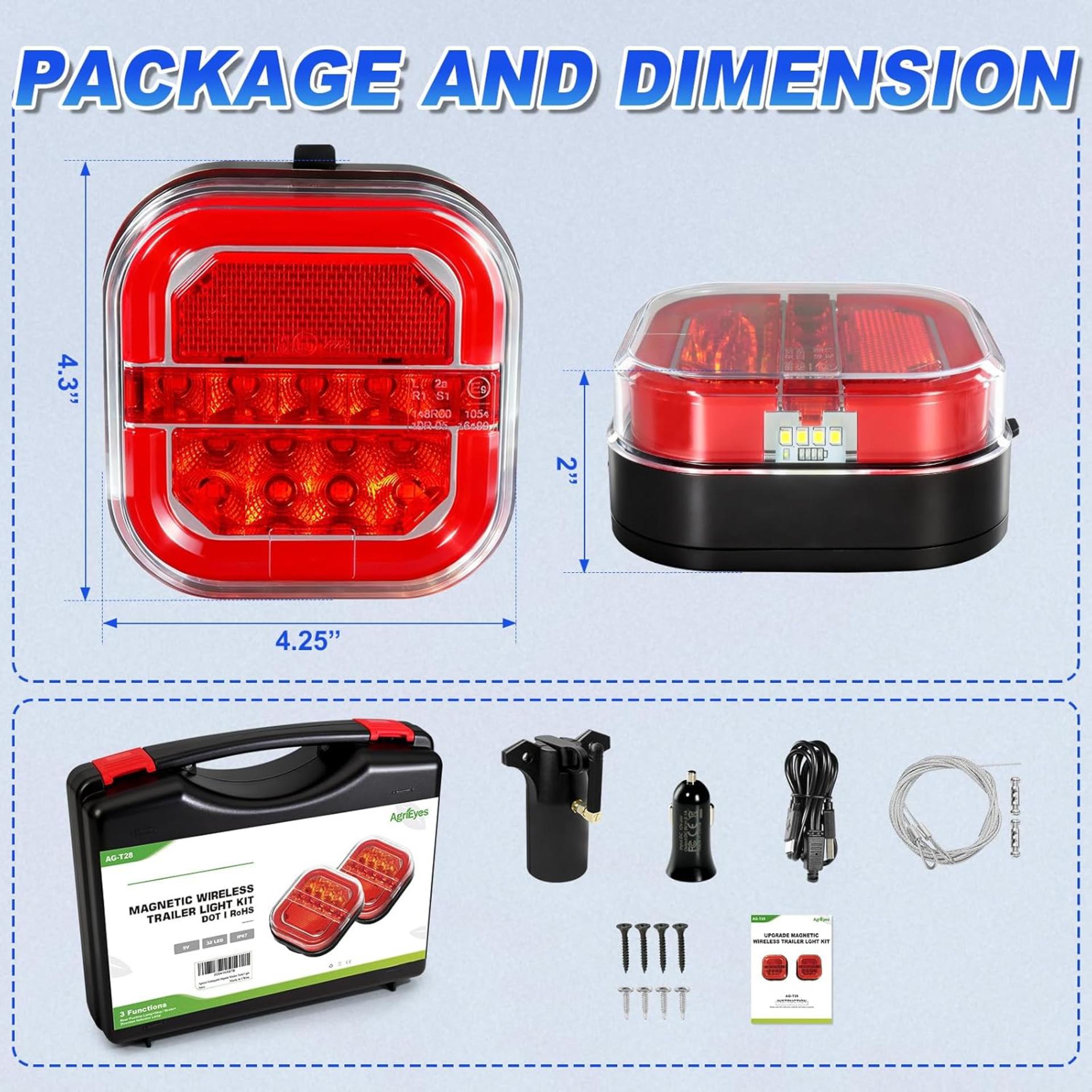 Wireless Trailer Lights, Magnetic LED Towing Light Kit with 2 Mounting Options for Trucks, Boat, RV - 6