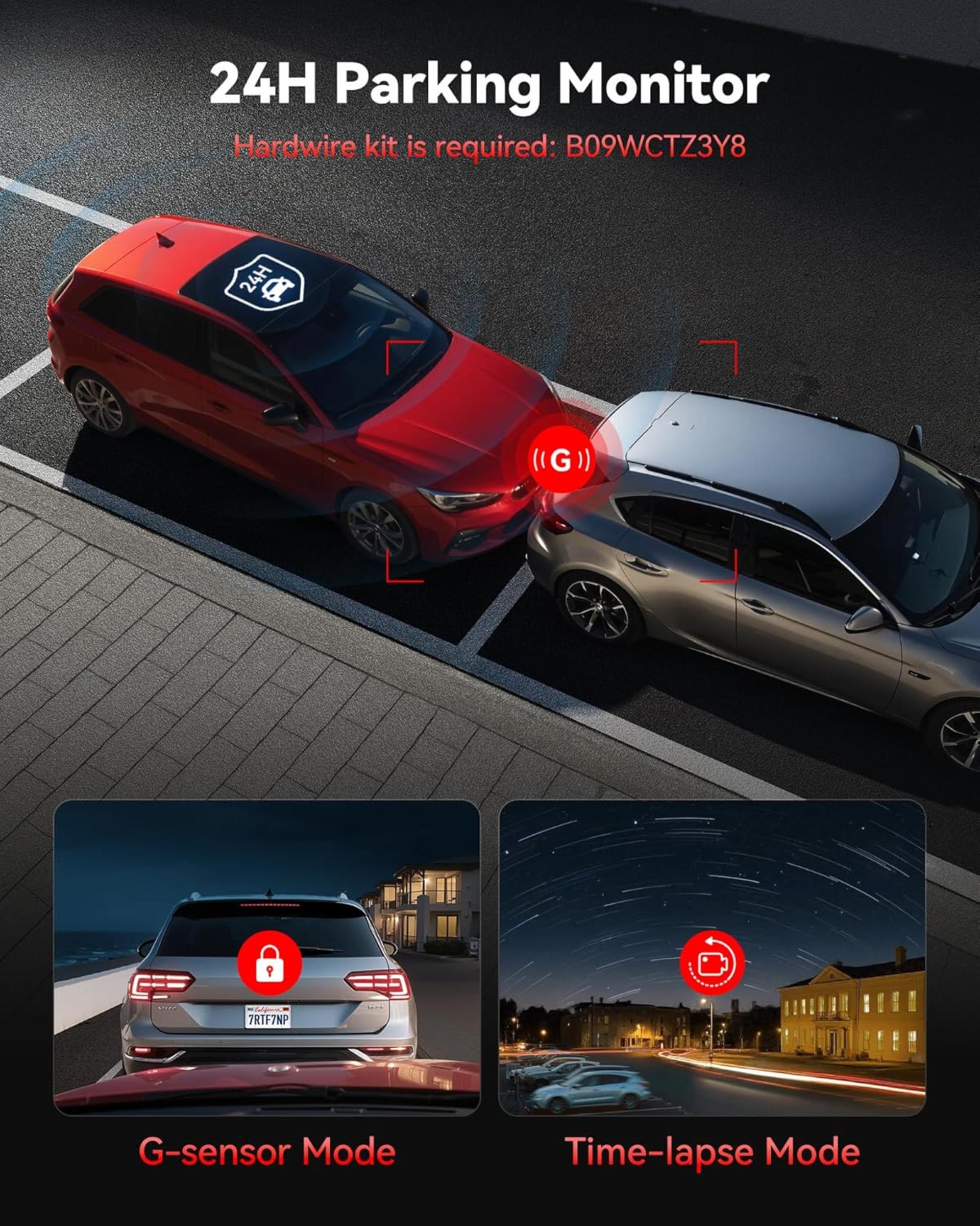 4K Dash Cam Front and Rear with STARVIS 2 Sensor, 5.8GHz WiFi, GPS, and 24H Parking Mode - 6