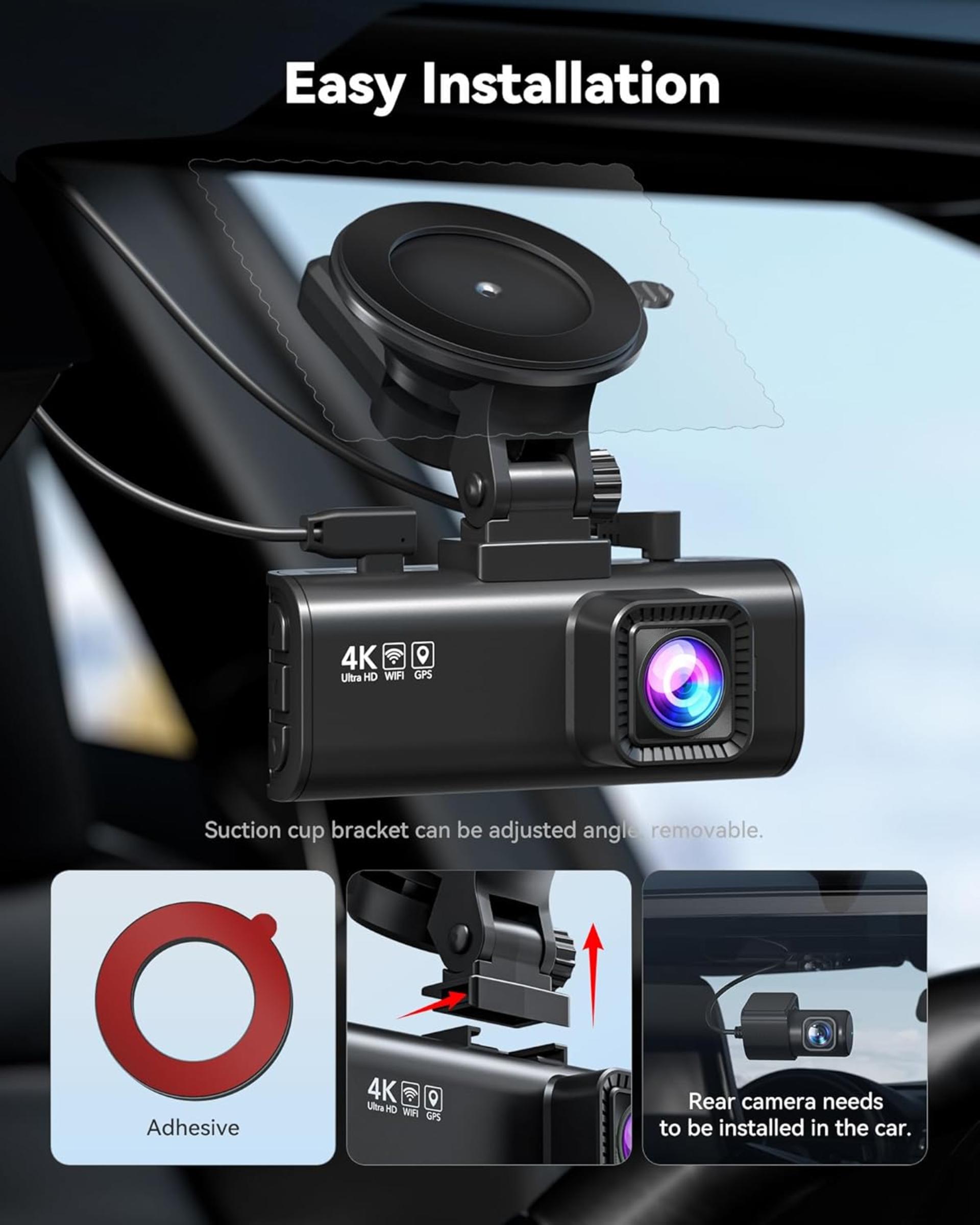 4K Dash Cam Front and Rear with STARVIS 2 Sensor, 5.8GHz WiFi, GPS, and 24H Parking Mode - 8
