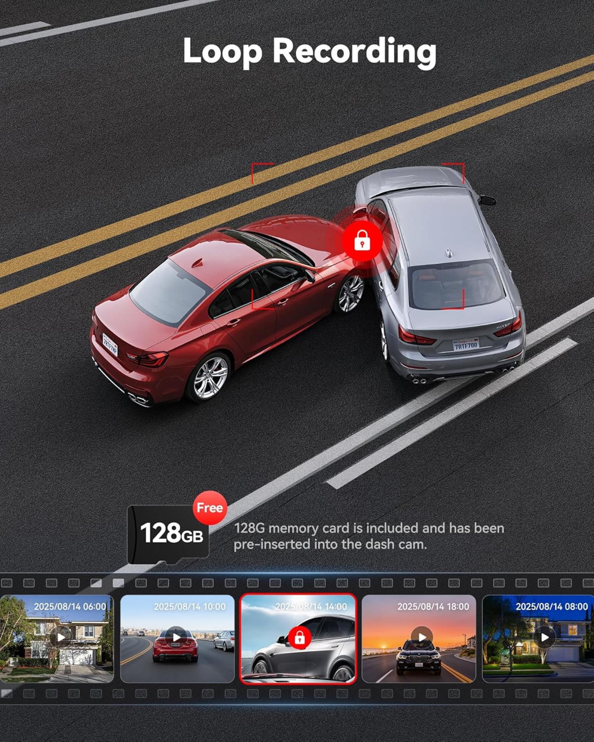 4K Dash Cam Front and Rear with STARVIS 2 Sensor, 5.8GHz WiFi, GPS, and 24H Parking Mode - 7