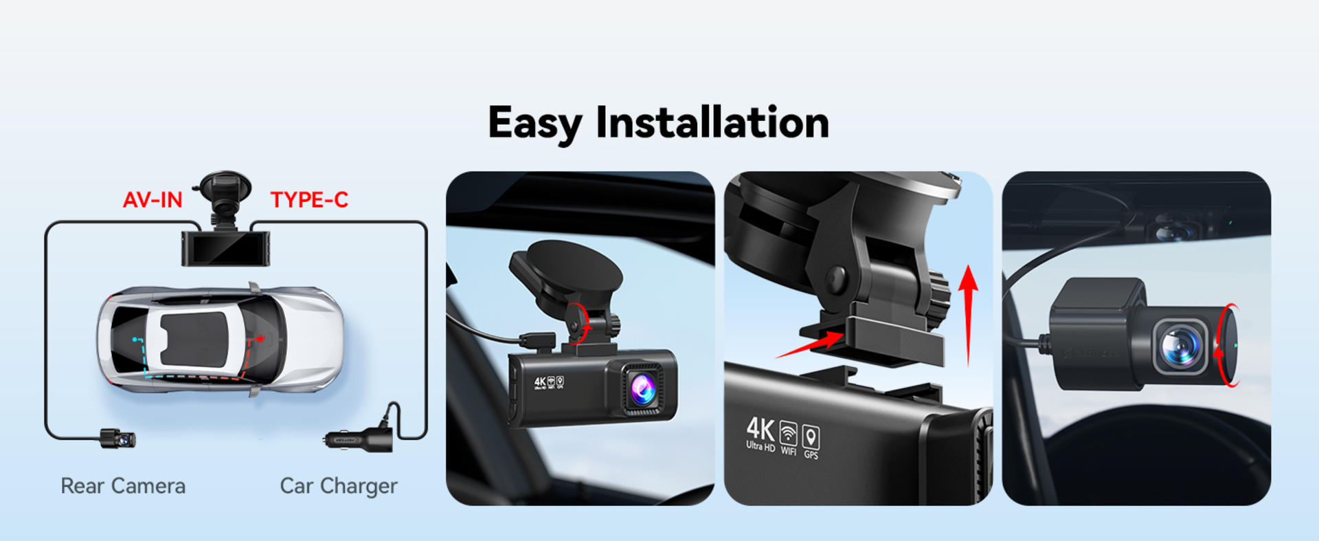 4K Dash Cam Front and Rear with STARVIS 2 Sensor, 5.8GHz WiFi, GPS, and 24H Parking Mode detail 10