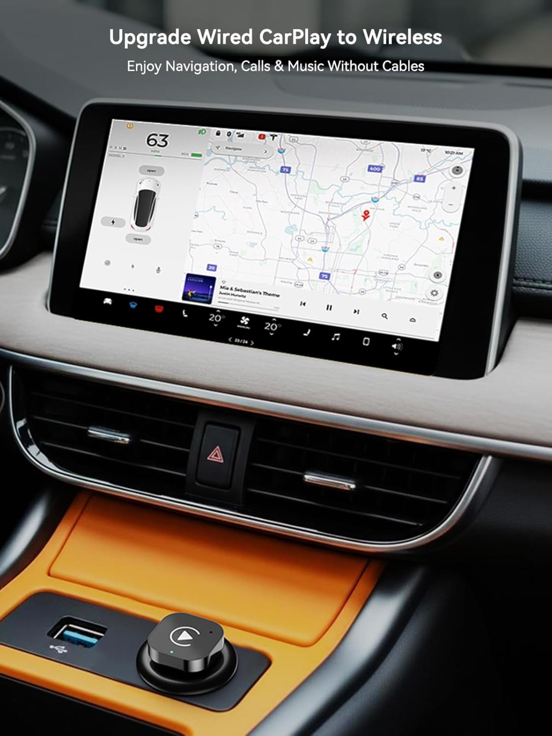 USB-C Wireless CarPlay & Android Auto Adapter, Plug-in Dongle for Factory Wired Systems - 2