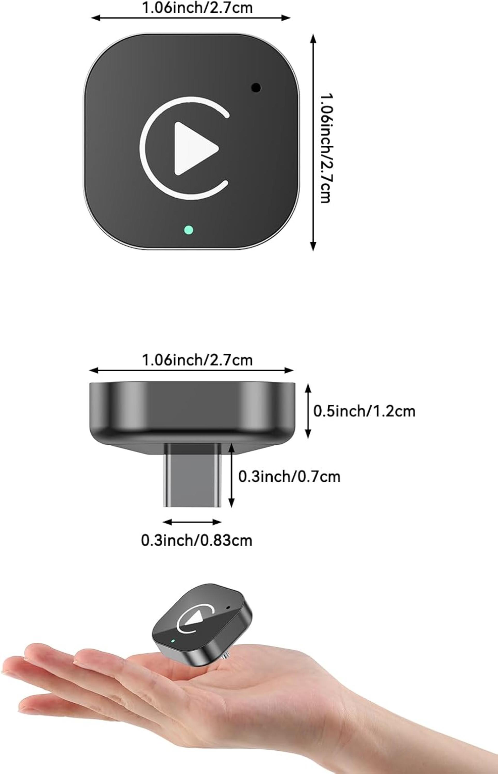 USB-C Wireless CarPlay & Android Auto Adapter, Plug-in Dongle for Factory Wired Systems - 7