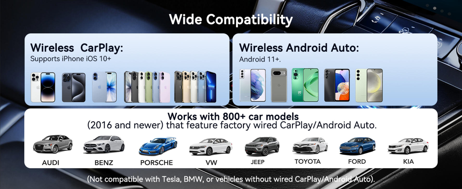 USB-C Wireless CarPlay & Android Auto Adapter, Plug-in Dongle for Factory Wired Systems detail 4