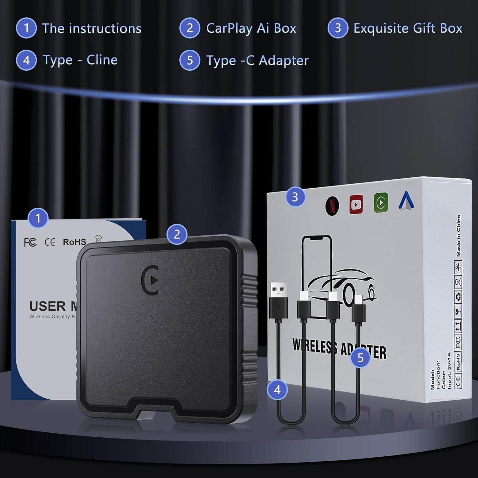 Wireless CarPlay & Android Auto AI Box with YouTube, Netflix, and 5.8GHz WiFi - 5