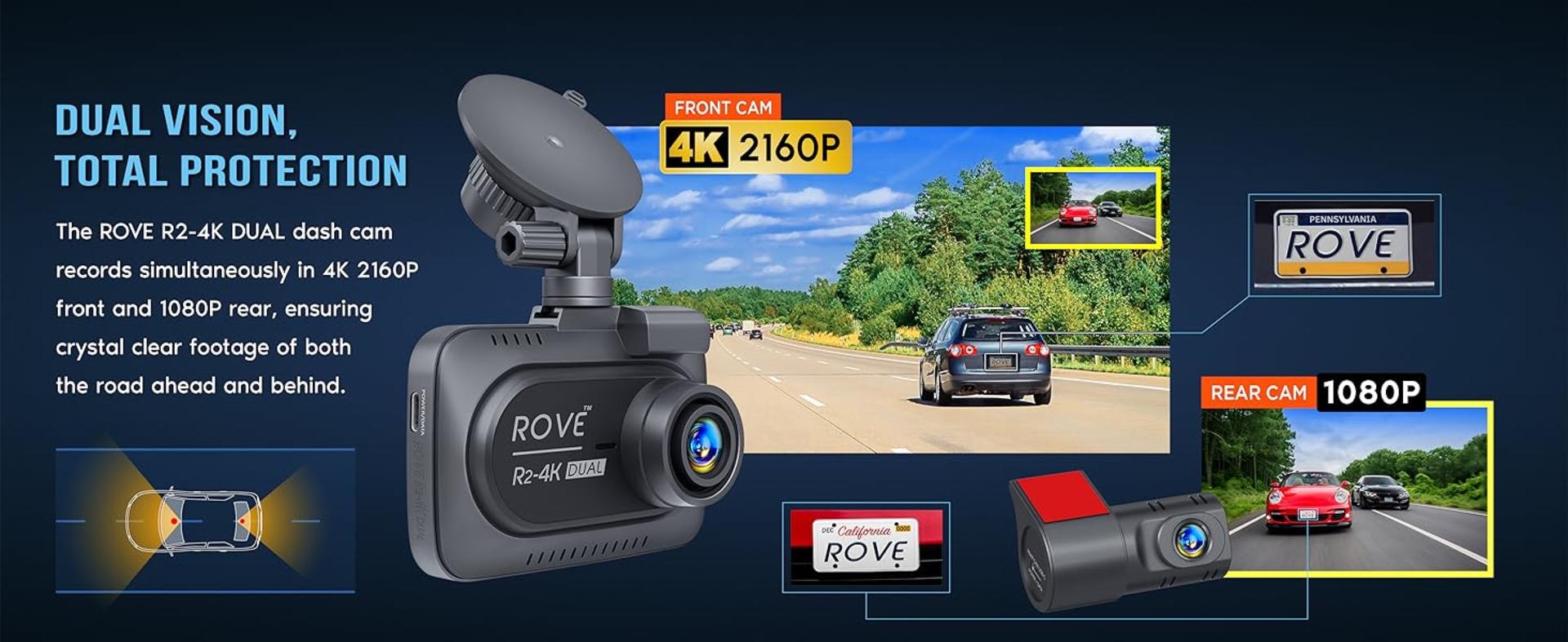 4K Dual Dash Cam Front and Rear with 5G WiFi, STARVIS 2 Sensor, 128GB Card detail 3