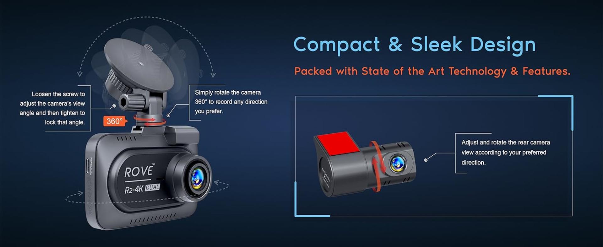 4K Dual Dash Cam Front and Rear with 5G WiFi, STARVIS 2 Sensor, 128GB Card detail 4