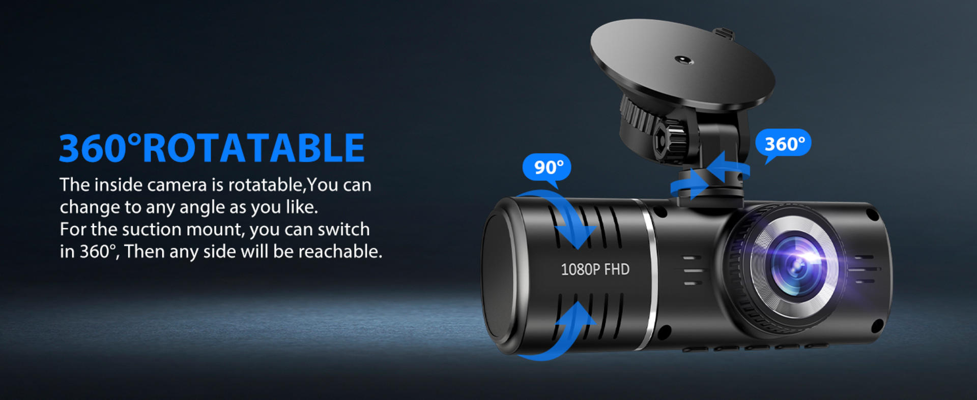 3 Channel Dash Cam Front Rear and Inside, 1080P Triple Car Camera with 32GB Card detail 11
