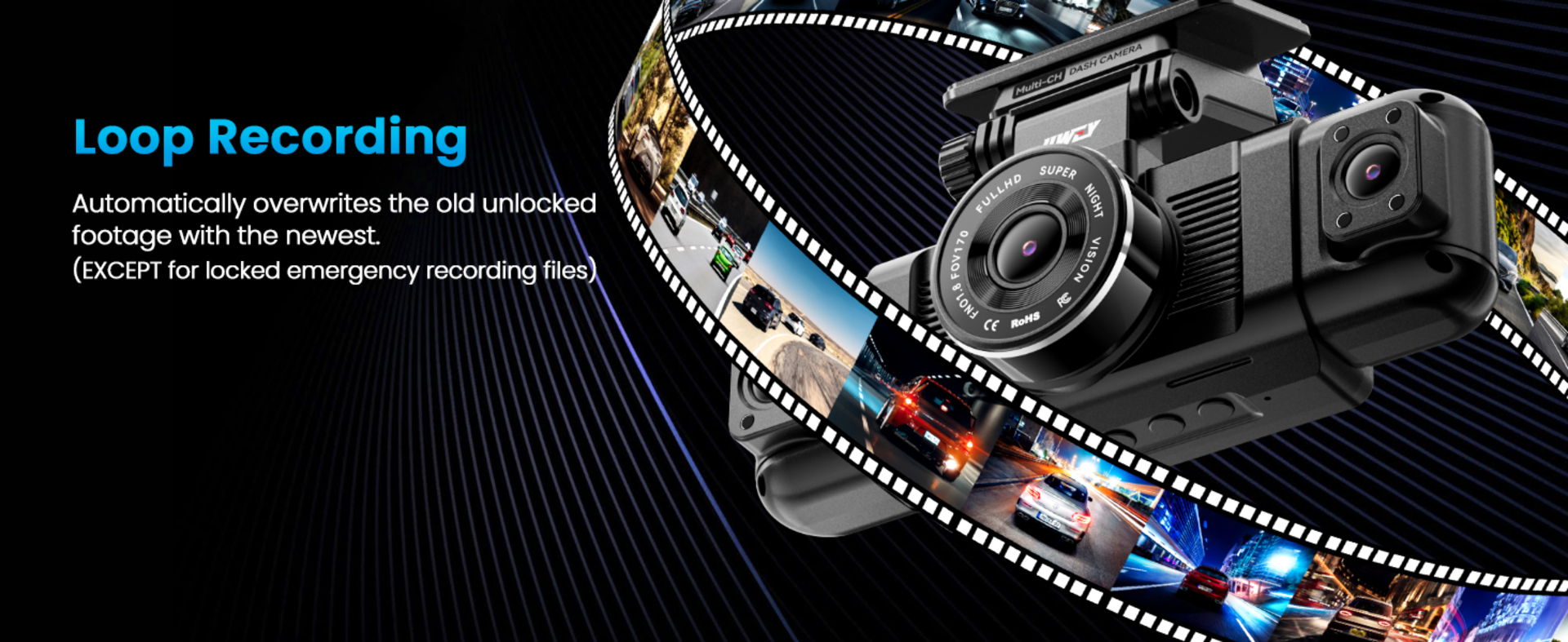 4 Channel Dash Cam 360° View, 1080P Front Rear and Sides Car Camera with 128GB Card detail 4