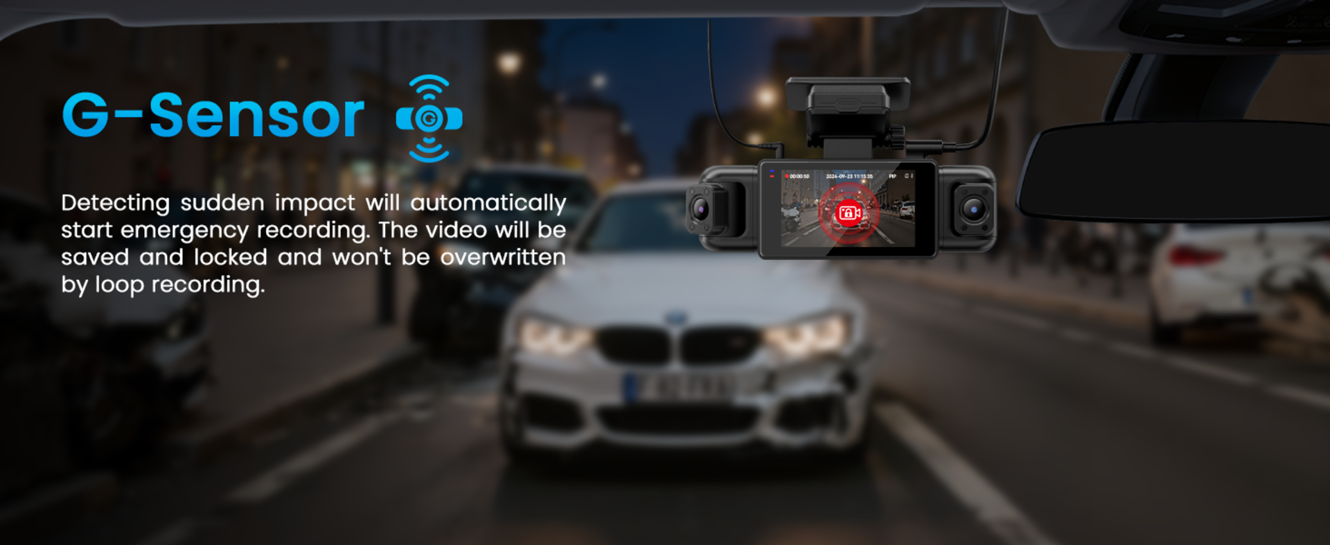 4 Channel Dash Cam 360° View, 1080P Front Rear and Sides Car Camera with 128GB Card detail 6