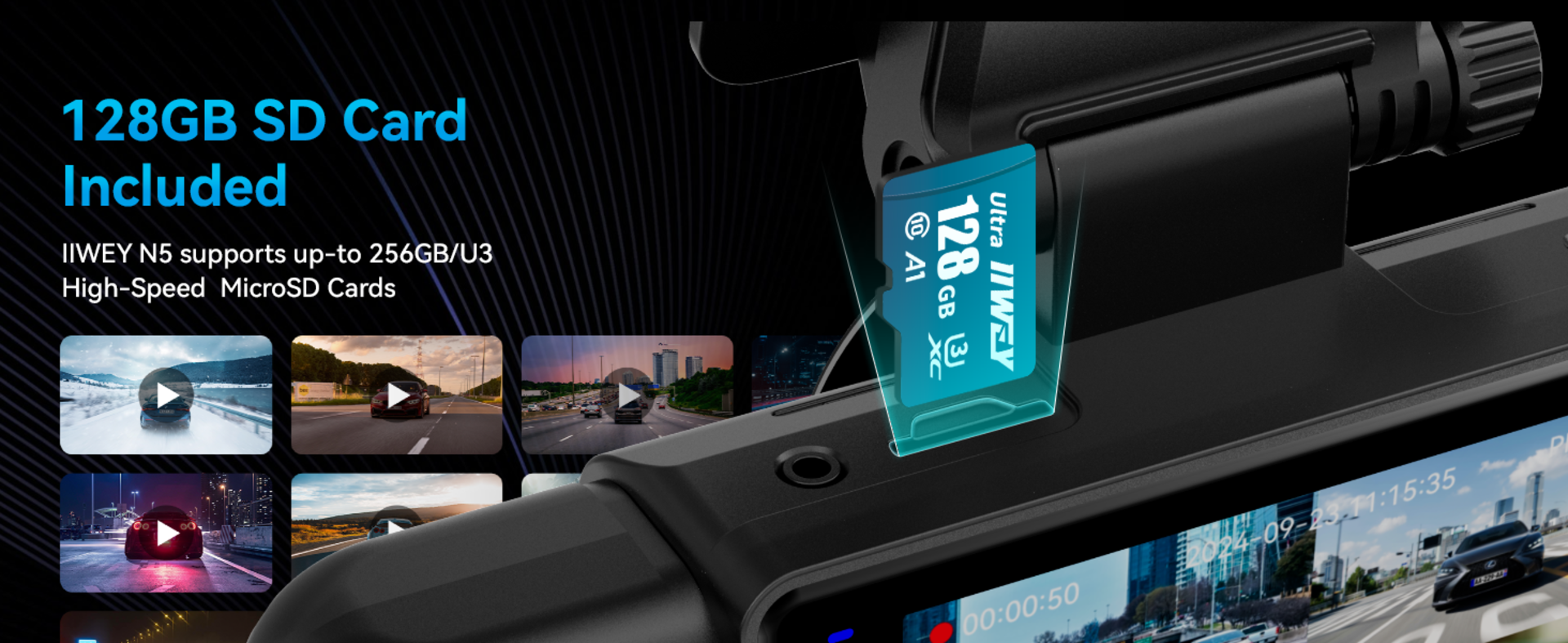 4 Channel Dash Cam 360° View, 1080P Front Rear and Sides Car Camera with 128GB Card detail 9