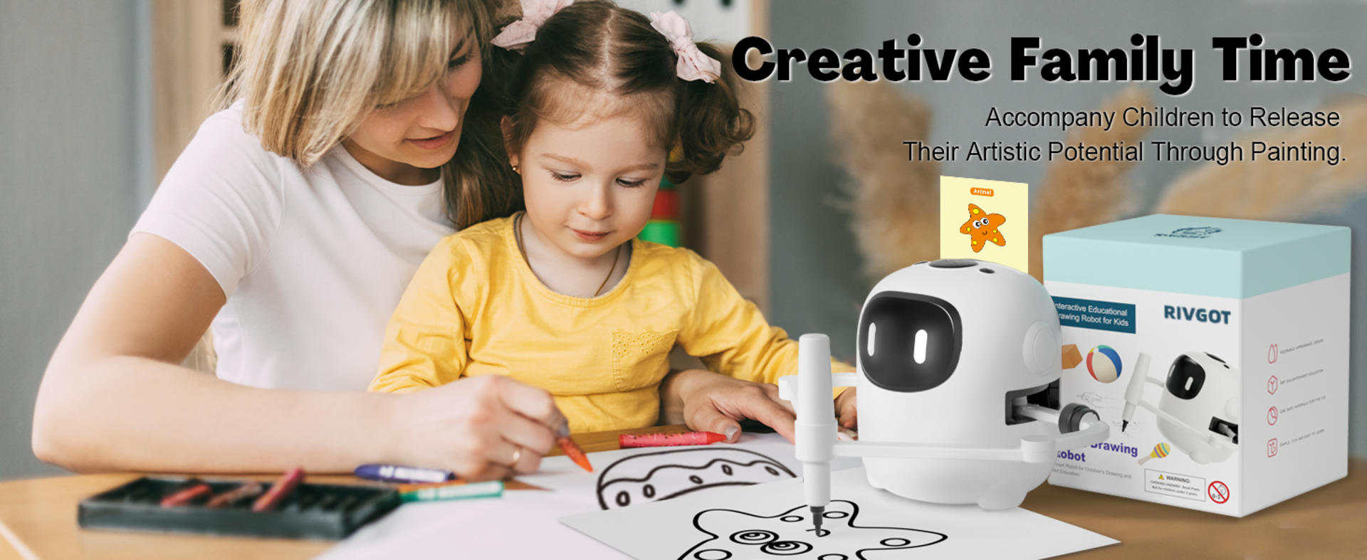 Voice Interactive Drawing Robot for Kids with 150 Cards, Montessori Educational Painting Toy detail 5