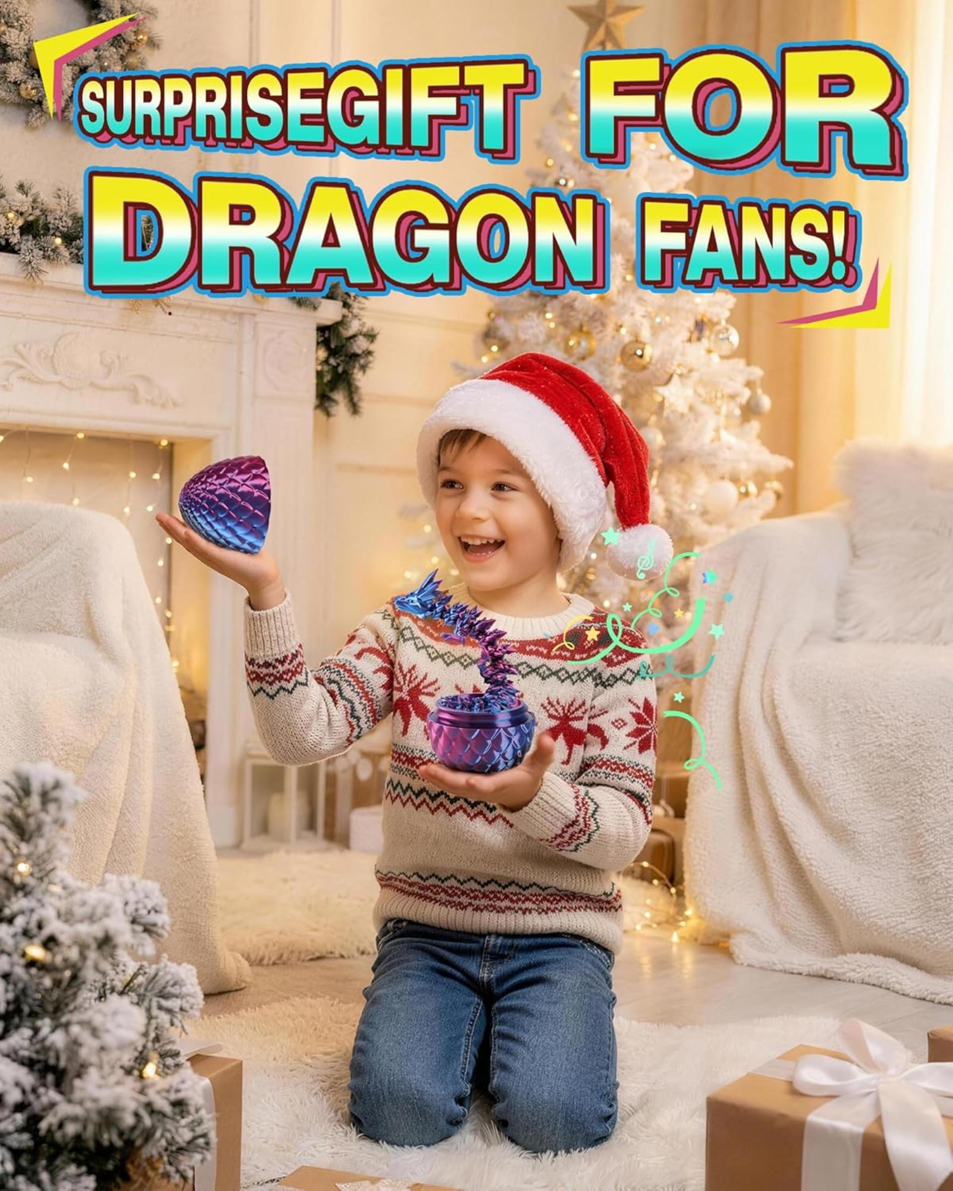 8" 3D Printed Dragon Eggs (4 Pack) - Unique Easter Basket Stuffers and Fantasy Decor for Kids - 8