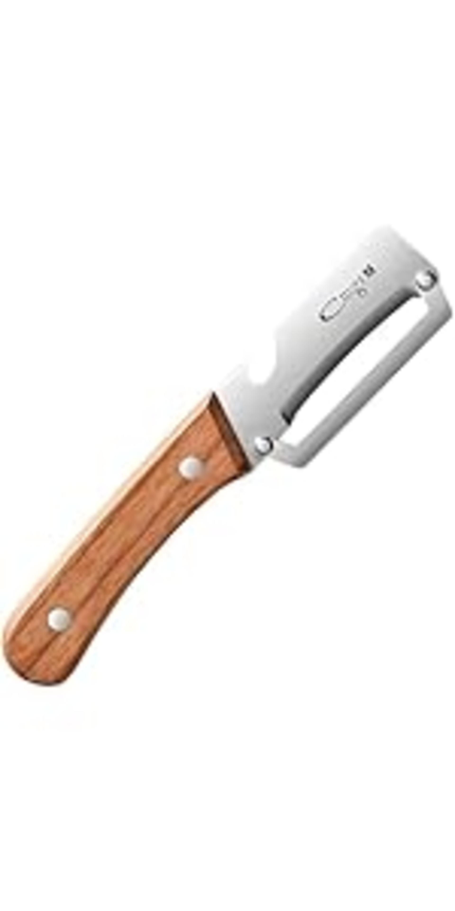 Premium Vegetable Peeler with Wooden Handle and Bottle Opener, Stainless Steel Blade Kitchen Tool detail 9