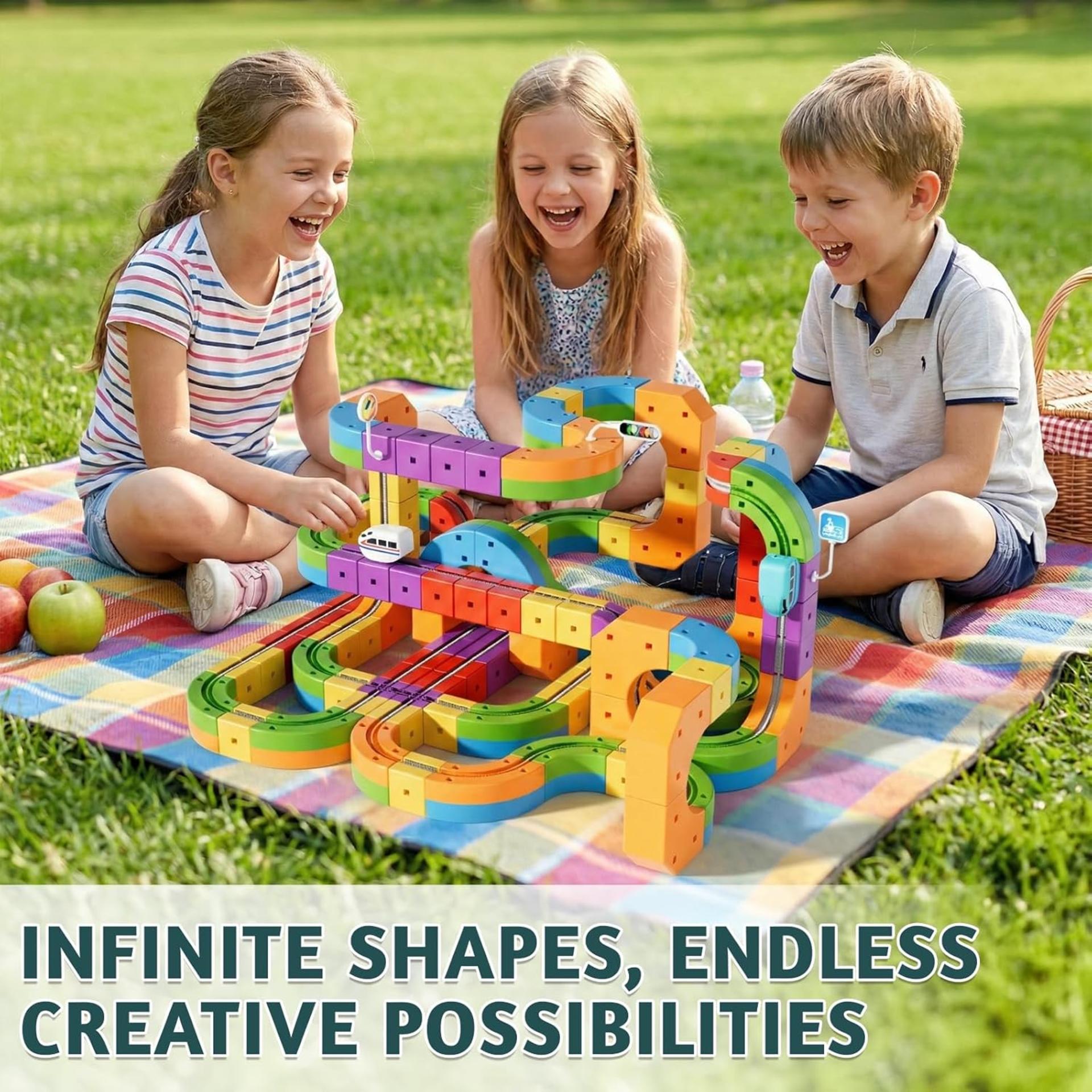 Electric Train Set 3D Magic Flexible Race Track for Kids 3-8 Years Old, Anti-Gravity STEM Toy - 6