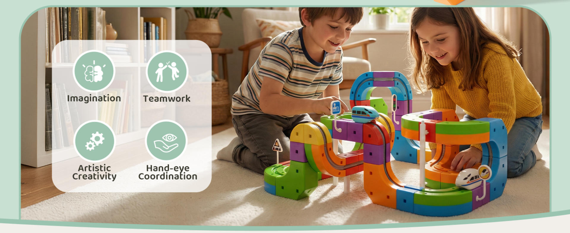 Electric Train Set 3D Magic Flexible Race Track for Kids 3-8 Years Old, Anti-Gravity STEM Toy detail 1