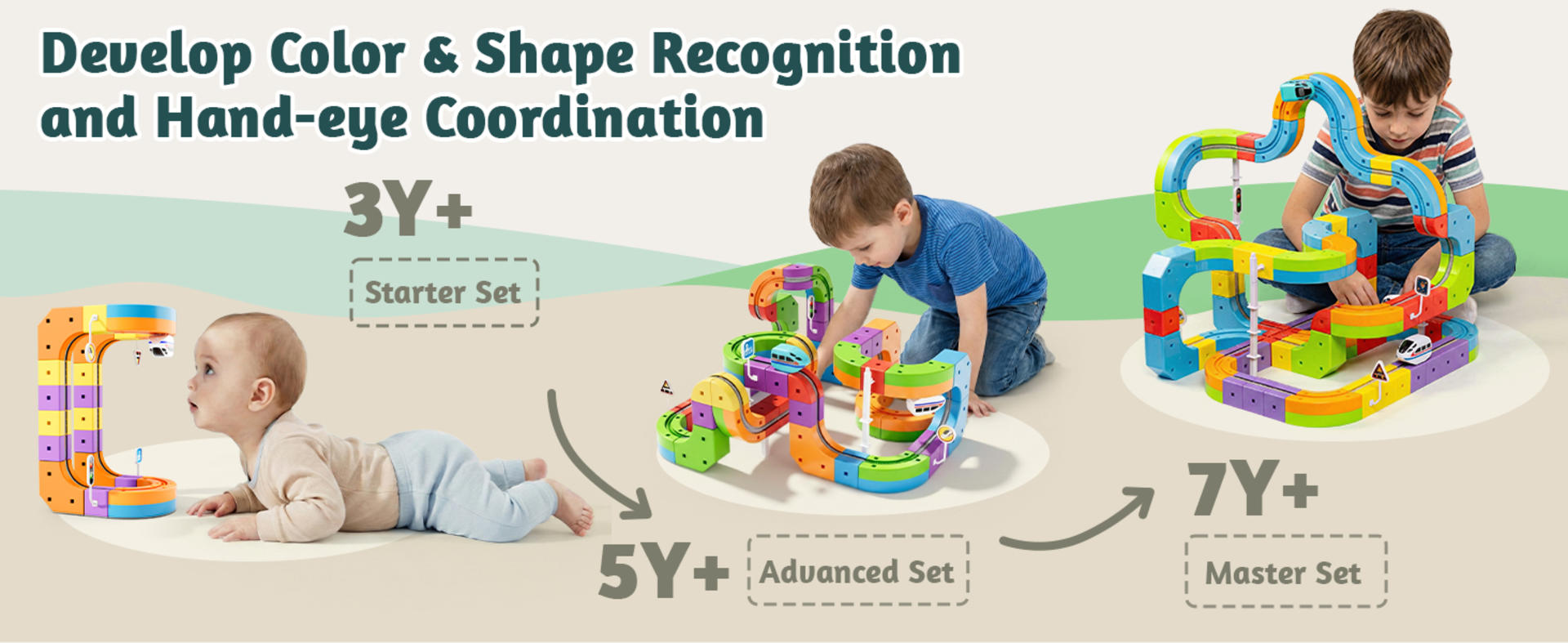 Electric Train Set 3D Magic Flexible Race Track for Kids 3-8 Years Old, Anti-Gravity STEM Toy detail 2