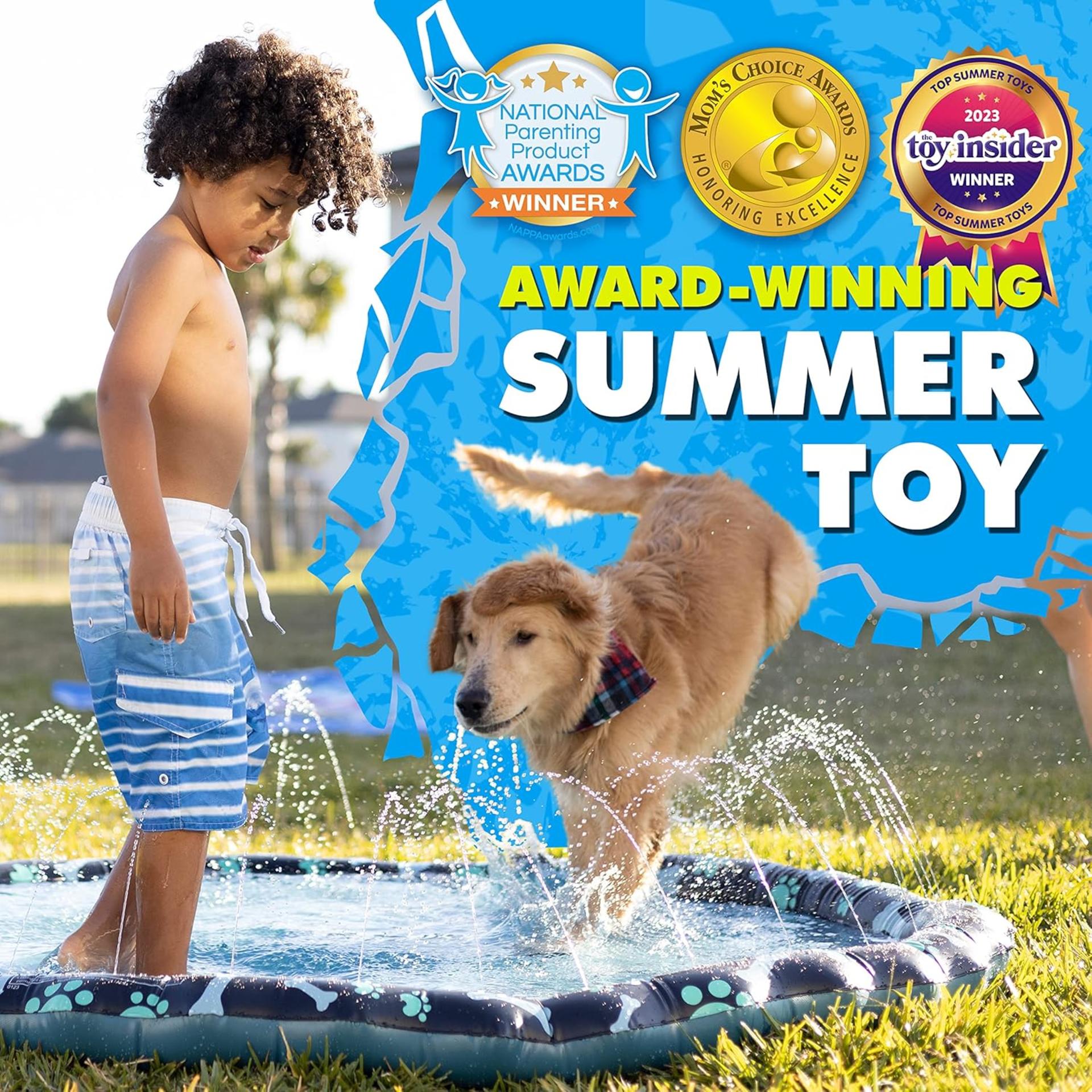 Non-Slip Splash Pad for Kids & Dogs, 69'' Extra Large Outdoor Water Sprinkler Toy - 2