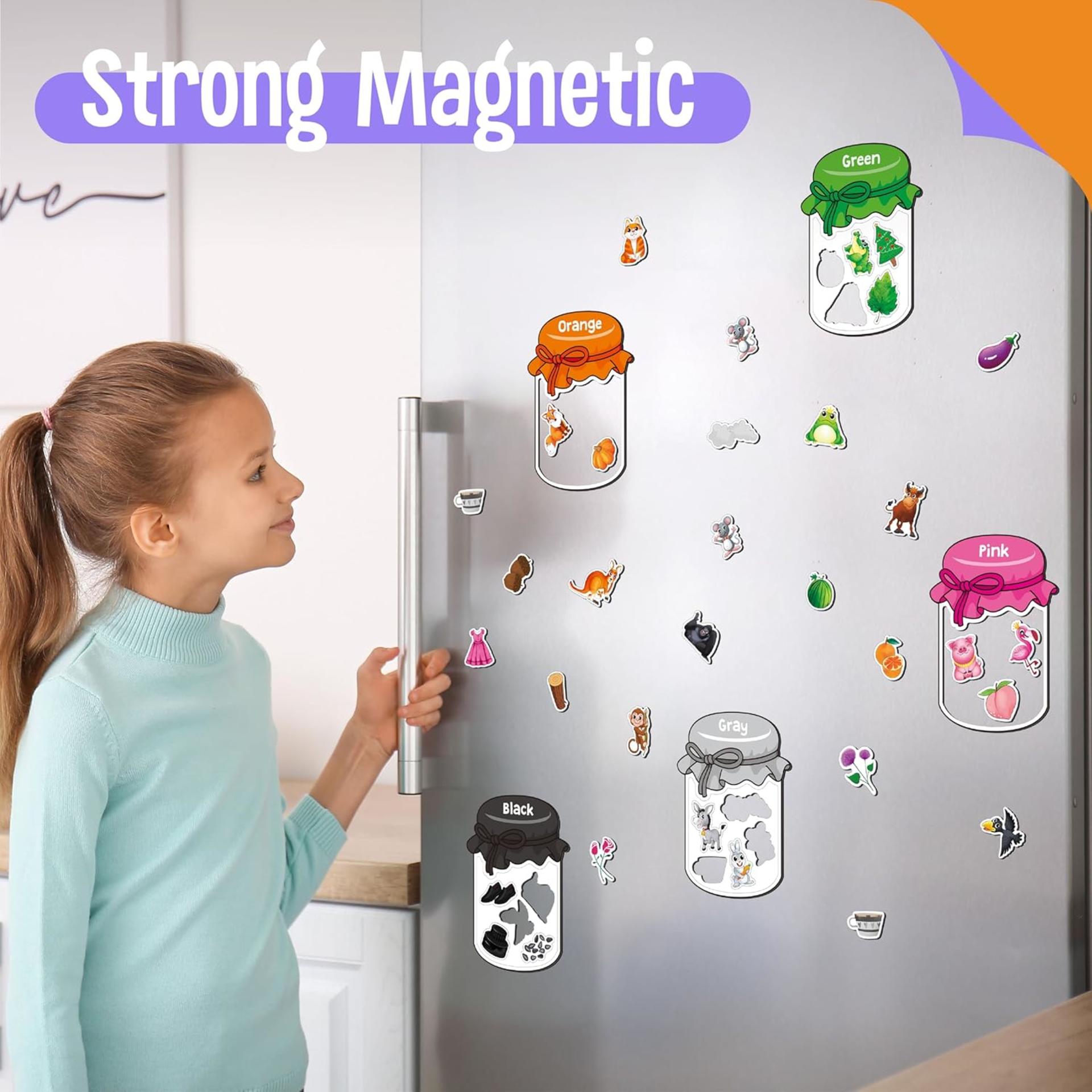 12 Pieces Magnetic Color Sorting Toys, 60 Color Magnets Educational Set for Toddlers - 6