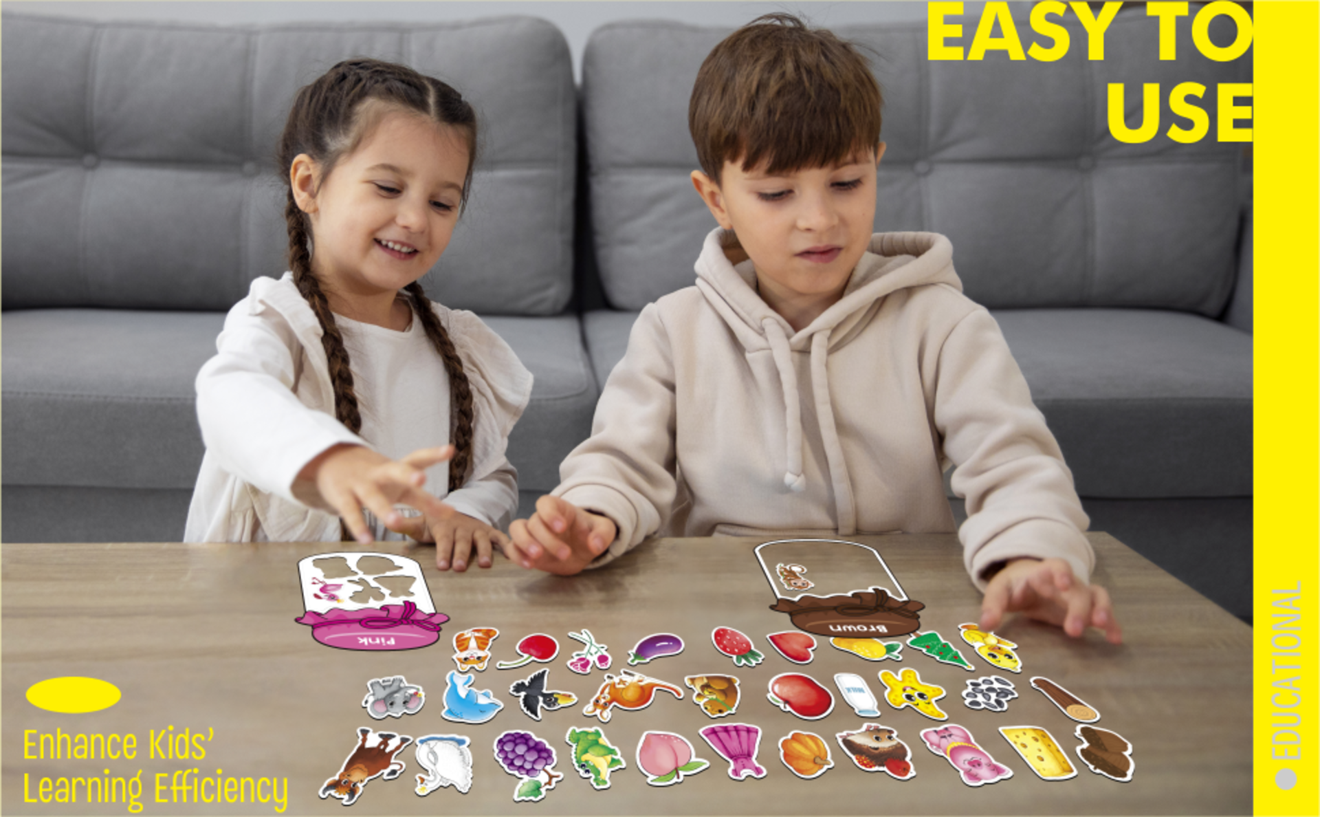 12 Pieces Magnetic Color Sorting Toys, 60 Color Magnets Educational Set for Toddlers detail 5